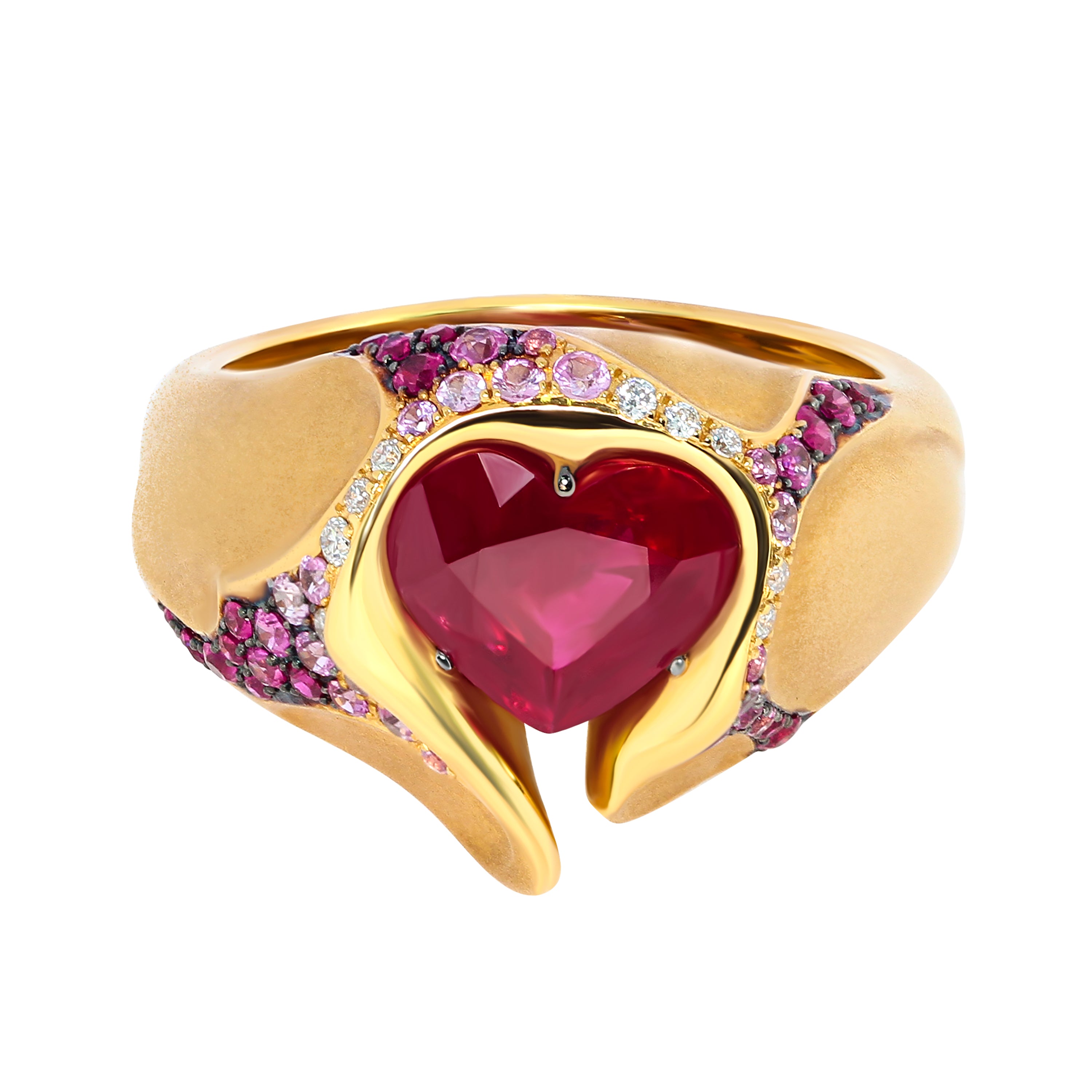 Ruby, Diamonds 18K Yellow Gold, Ring, R 0079-1/2