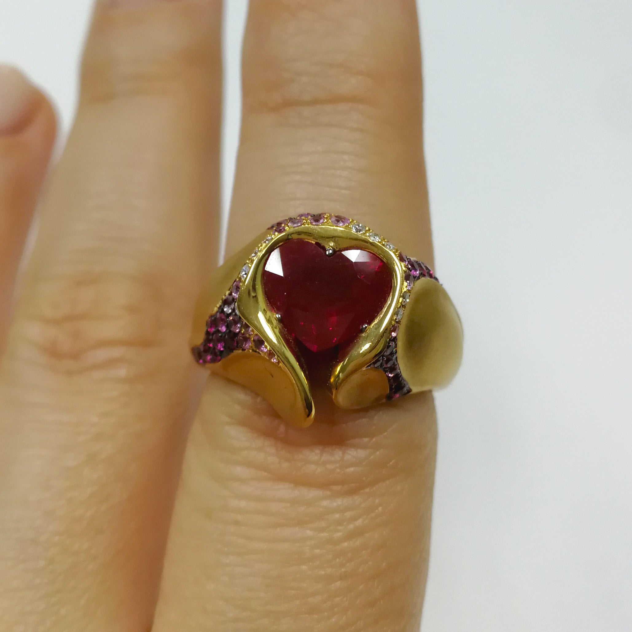 Ruby, Diamonds 18K Yellow Gold, Ring, R 0079-1/2