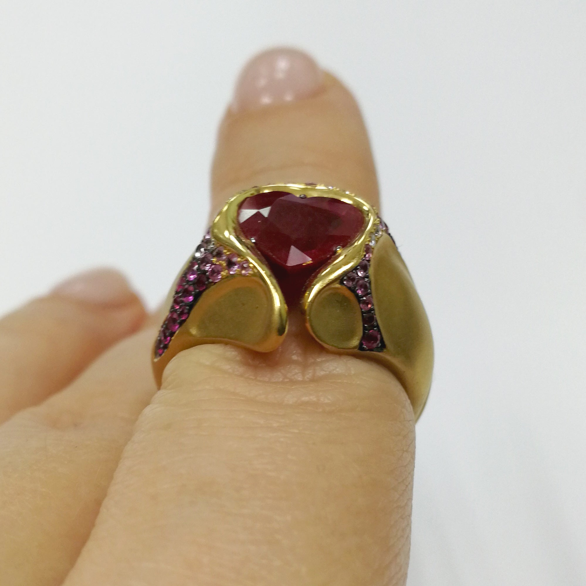 Ruby, Diamonds 18K Yellow Gold, Ring, R 0079-1/2