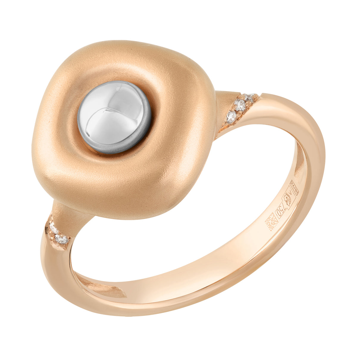 Diamonds, 18K Rose and White Gold Ring, R 0151-0
