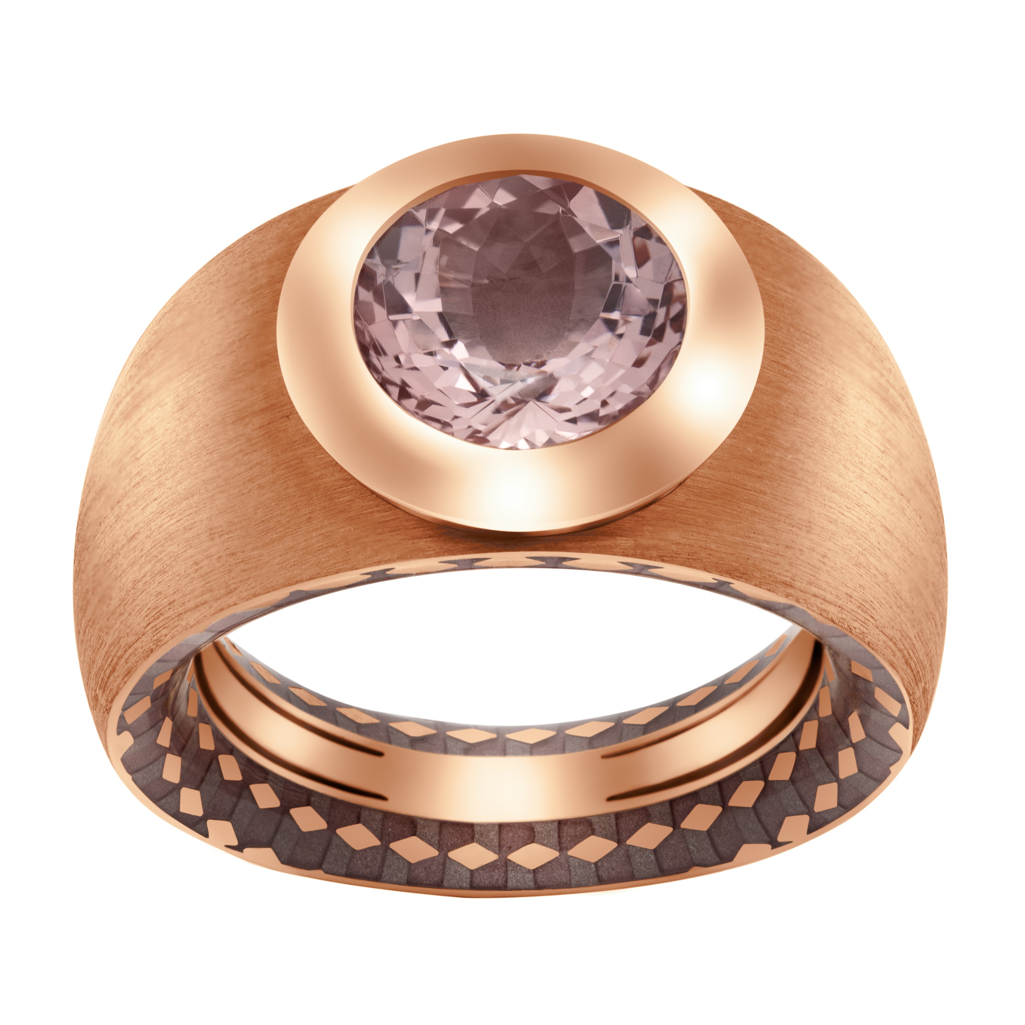 Enamel, Morganite, 18K Rose Gold Ring, R 0178-40