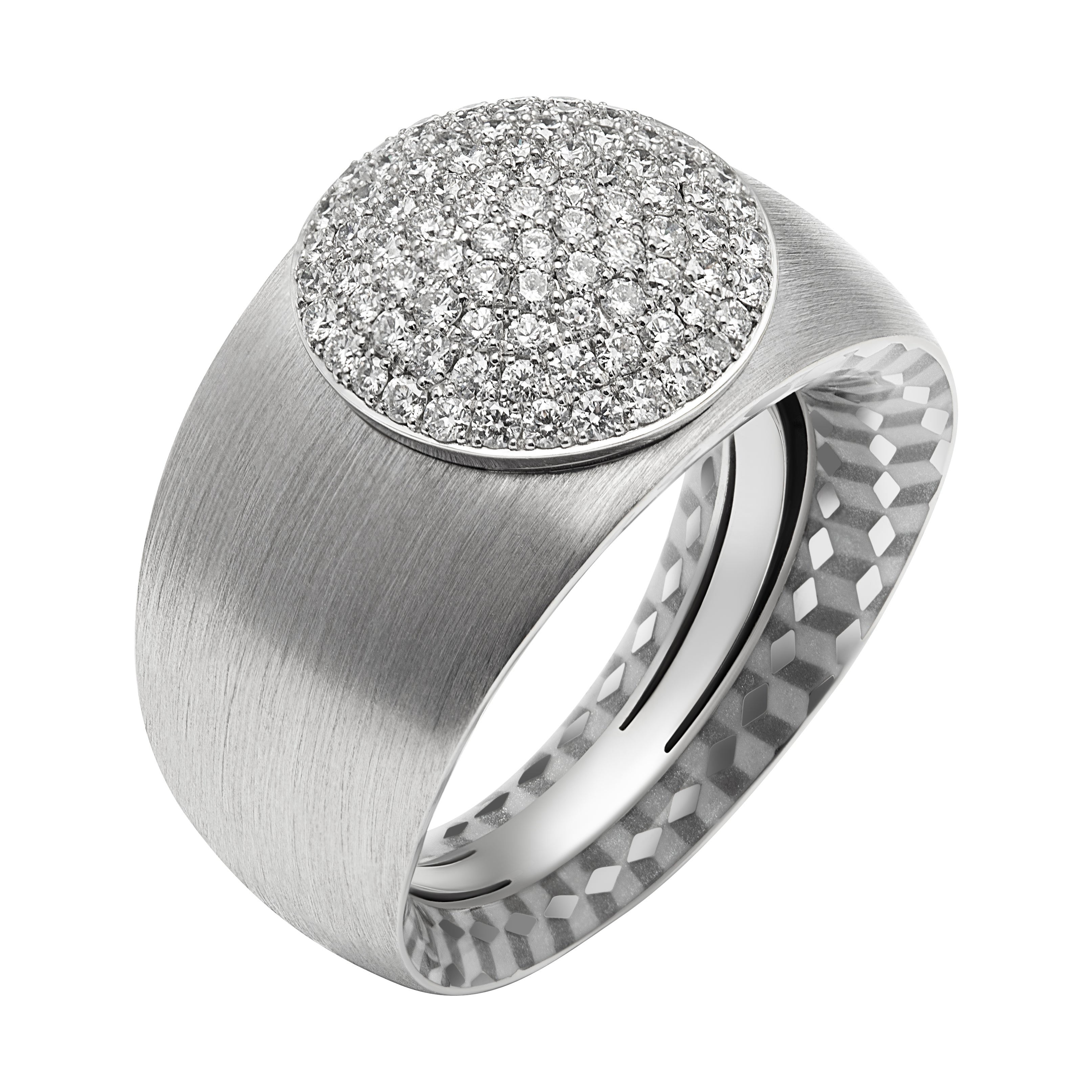 Diamonds, Enamel 18K White Gold Ring, R 0178-70