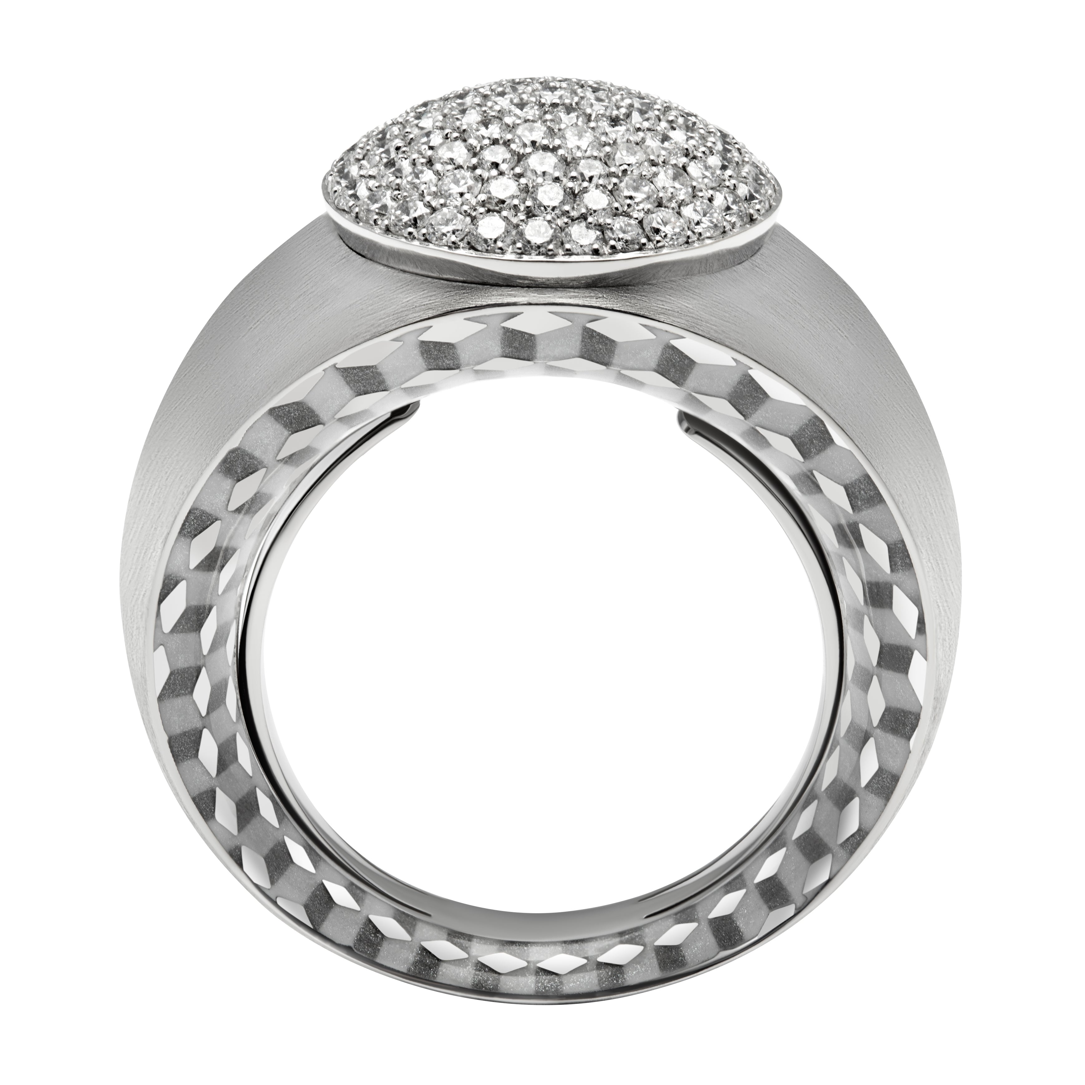 Diamonds, Enamel 18K White Gold Ring, R 0178-70