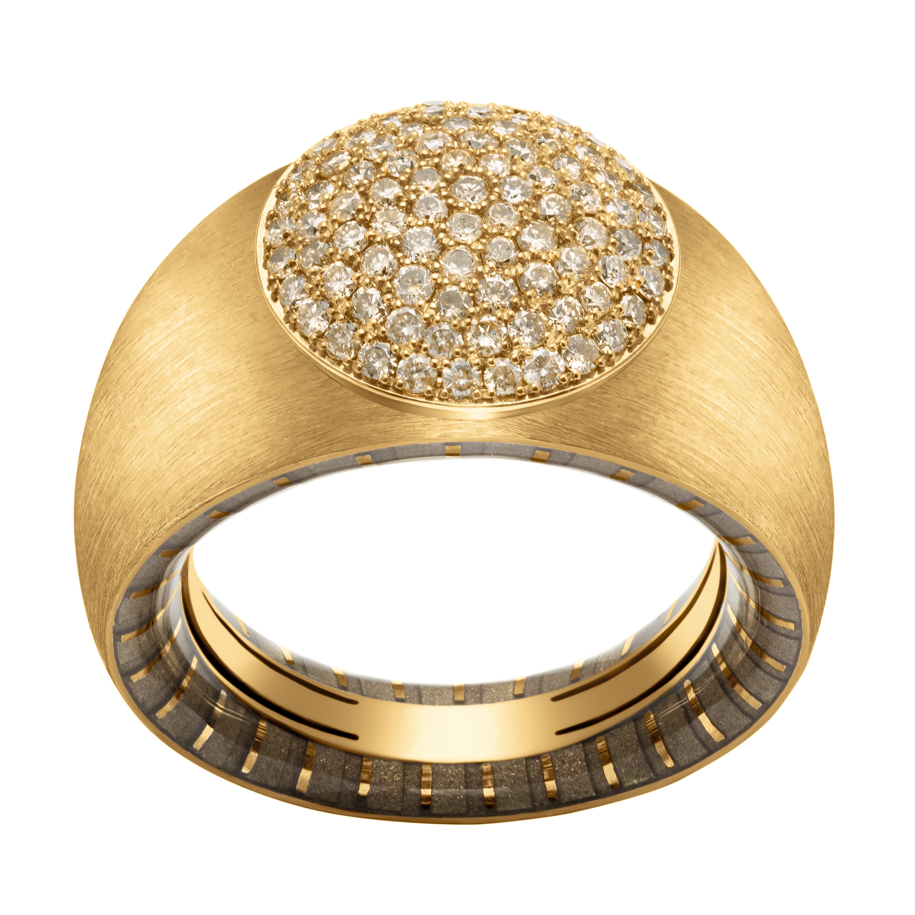 Champagne Diamonds, Enamel 18K Yellow Gold Ring, R 0178-71
