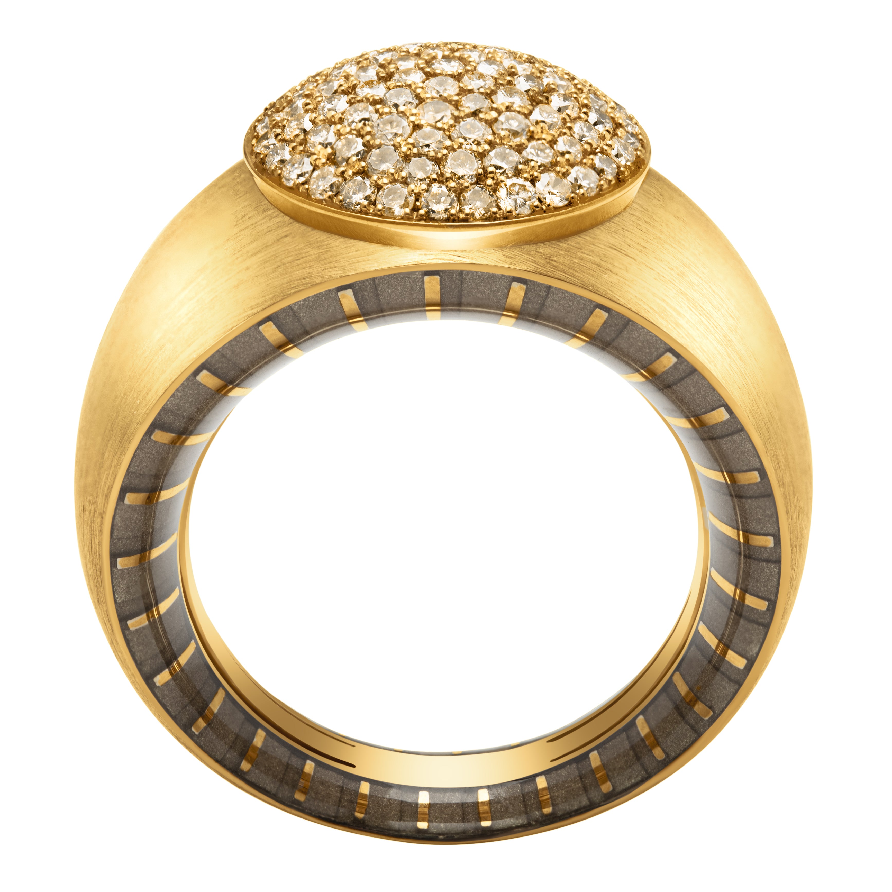 Champagne Diamonds, Enamel 18K Yellow Gold Ring, R 0178-71
