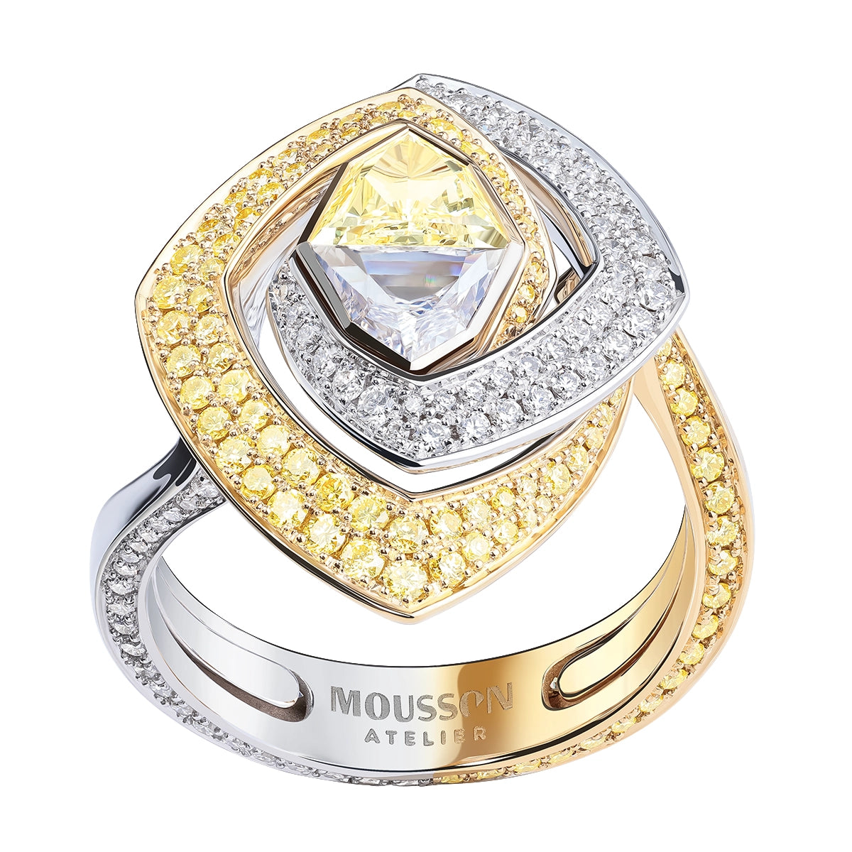 Yellow and White Diamonds, 18K White and Yellow Gold Ring, R 0200-24