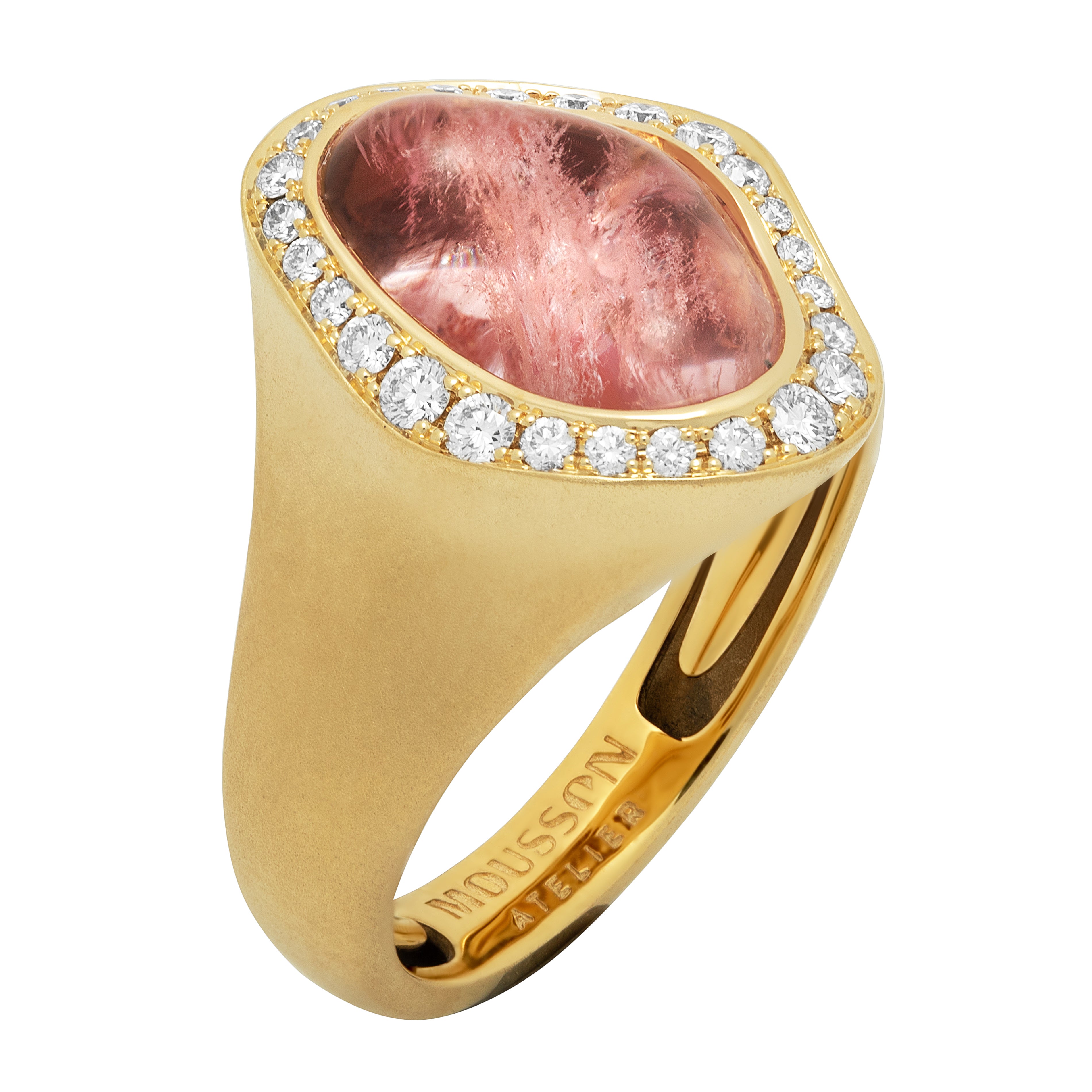 Morganite, Diamonds 18K Yellow Gold Ring, R 0030-45/1
