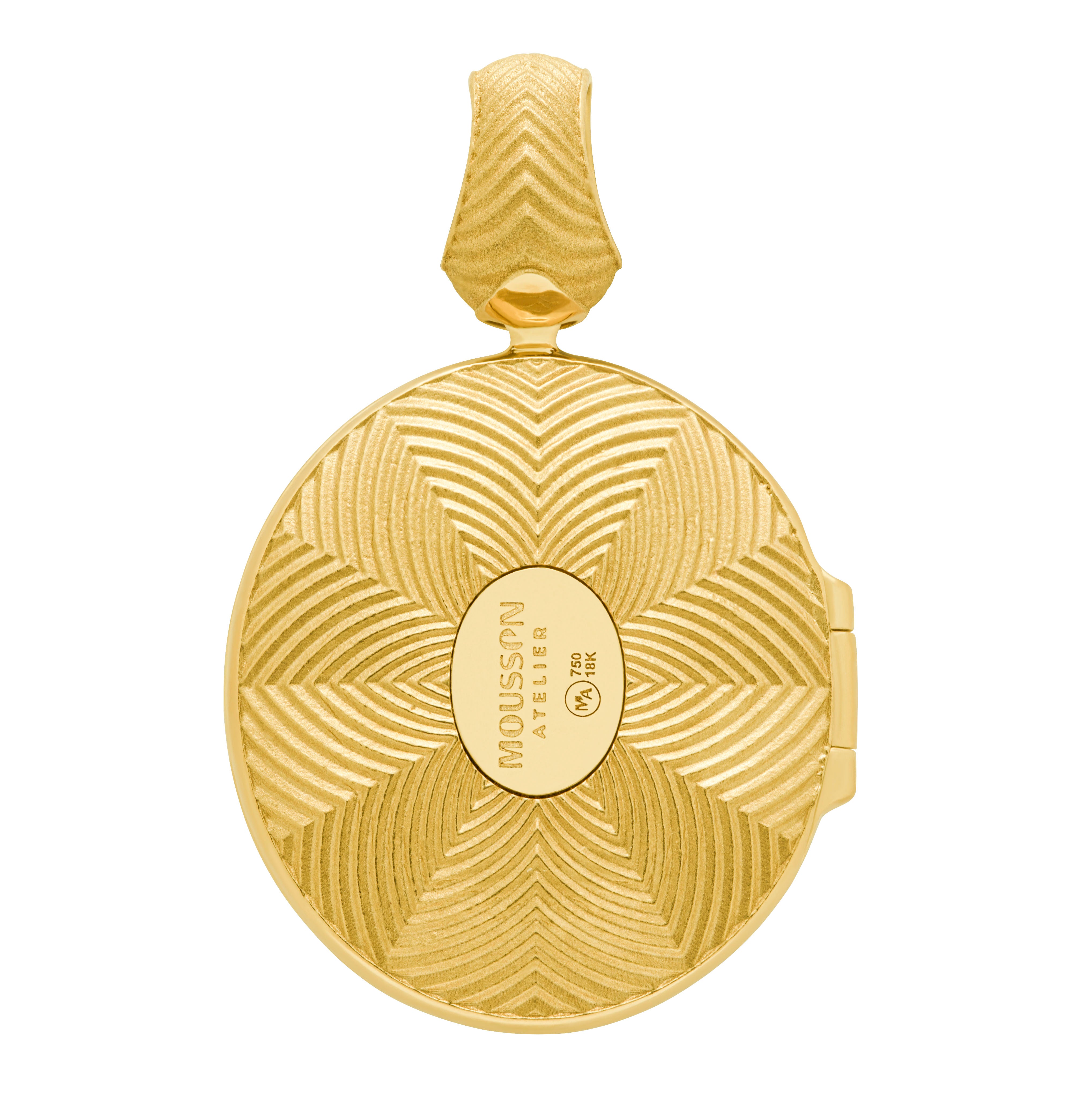 Enamel, Tanzanite, Diamonds 18K Yellow Gold Locket Pendant, P 0084-2