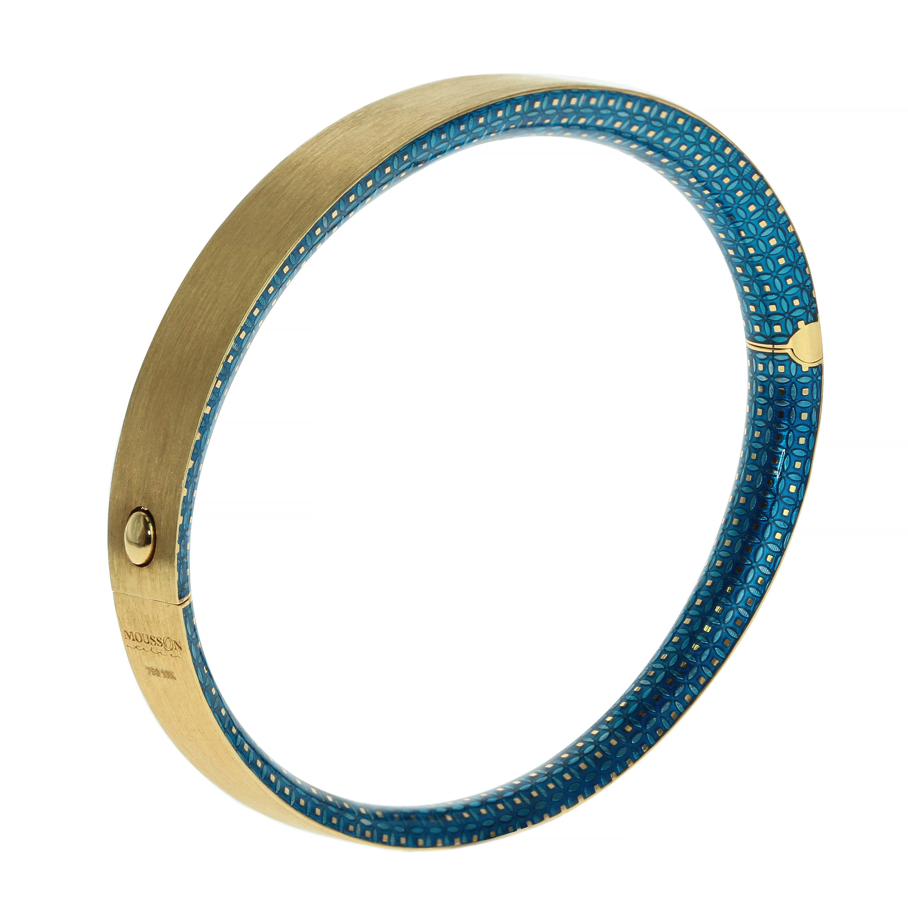 18K Yellow Gold, Enamel, Bangle