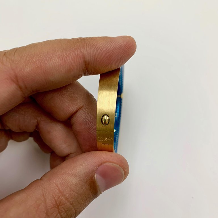 18K Yellow Gold, Enamel, Bangle