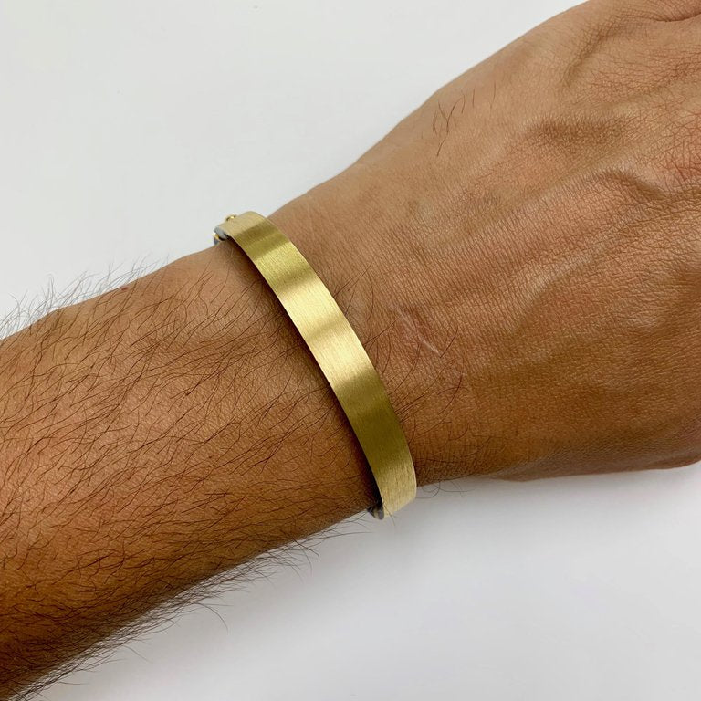 18K Yellow Gold, Enamel, Bangle