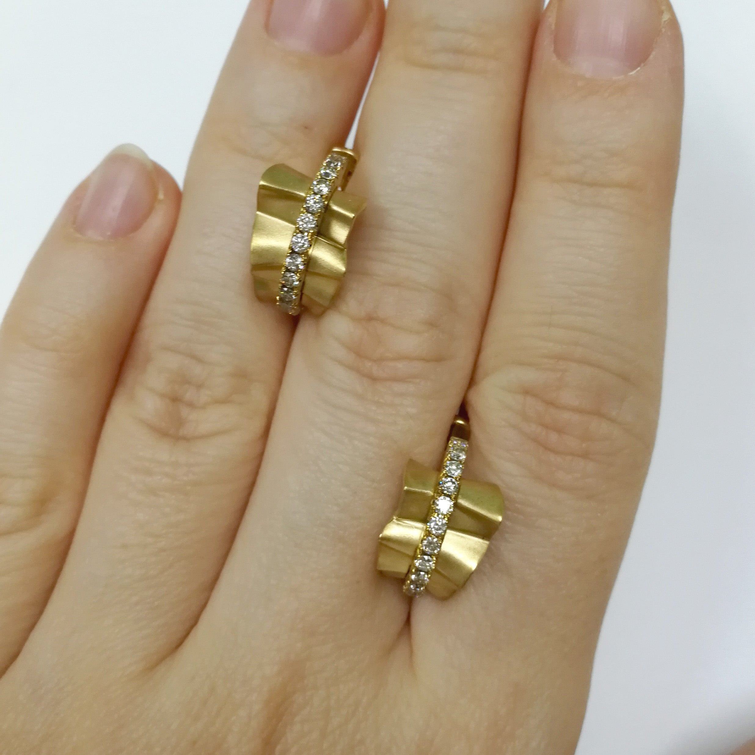 Champagne Diamonds 18K Yellow Gold Earrings, E 0002-0