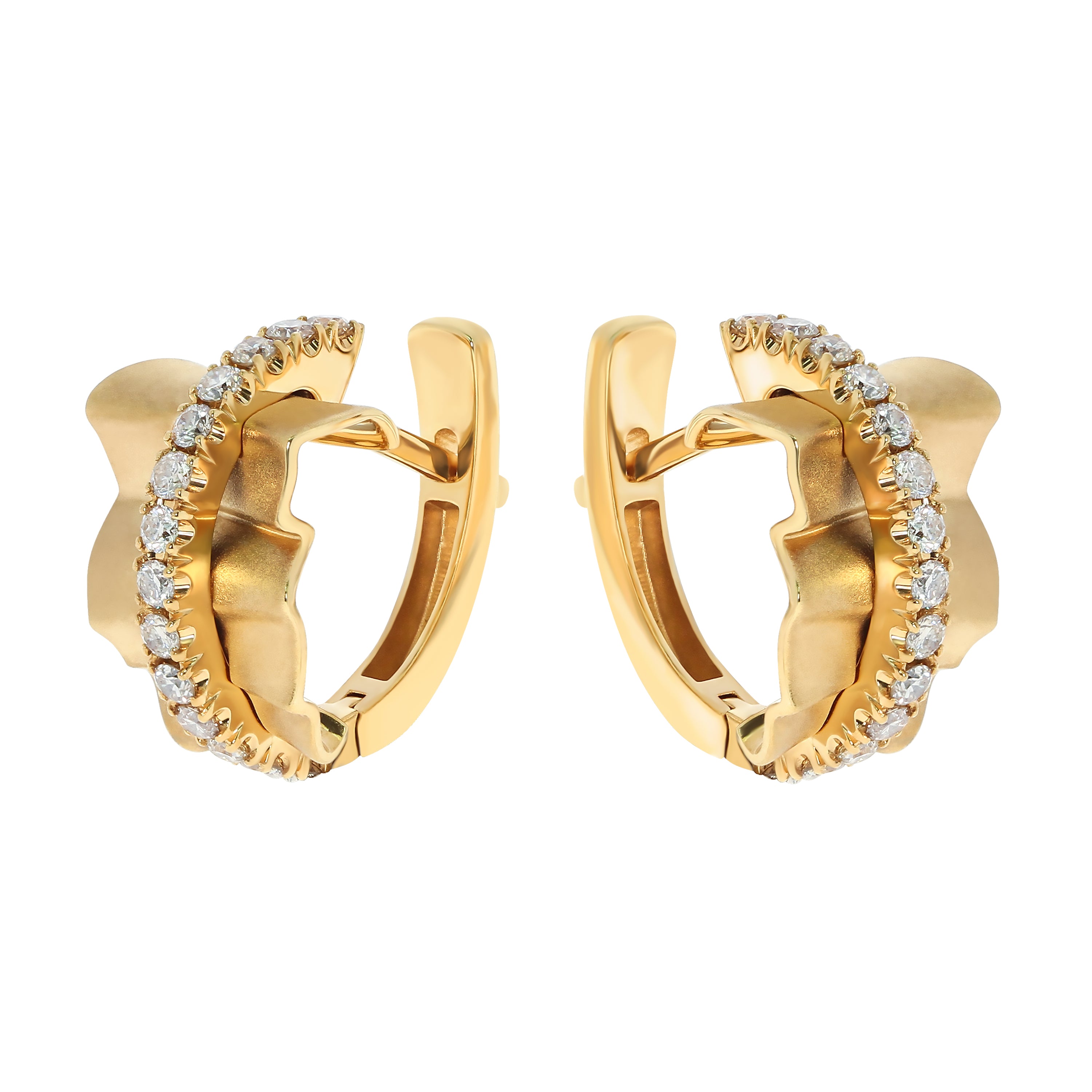 Champagne Diamonds 18K Yellow Gold Earrings, E 0002-0