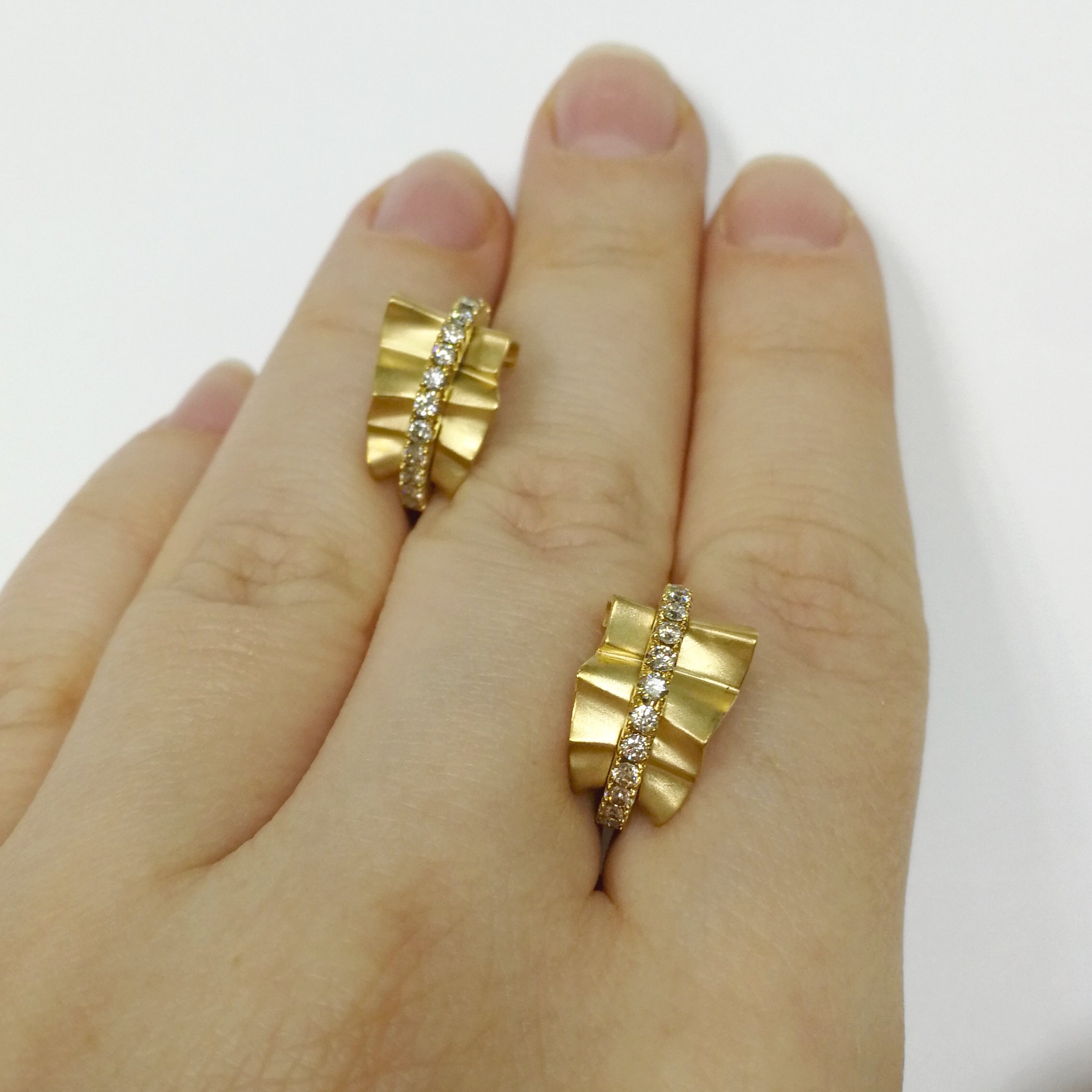 Champagne Diamonds 18K Yellow Gold Earrings, E 0002-0