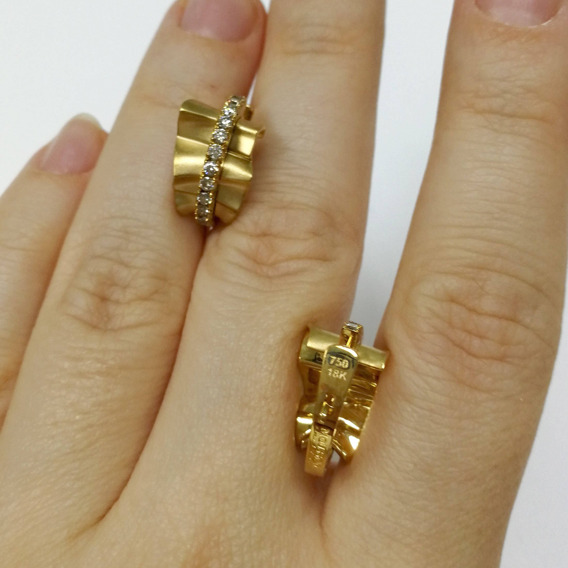 Champagne Diamonds 18K Yellow Gold Earrings, E 0002-0