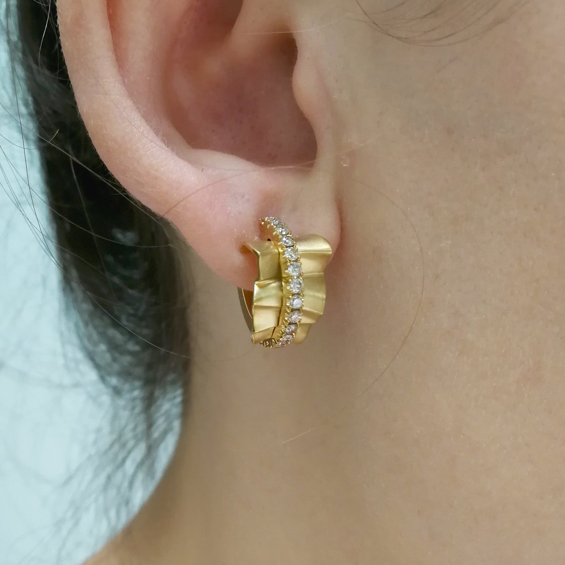 Champagne Diamonds 18K Yellow Gold Earrings, E 0002-0