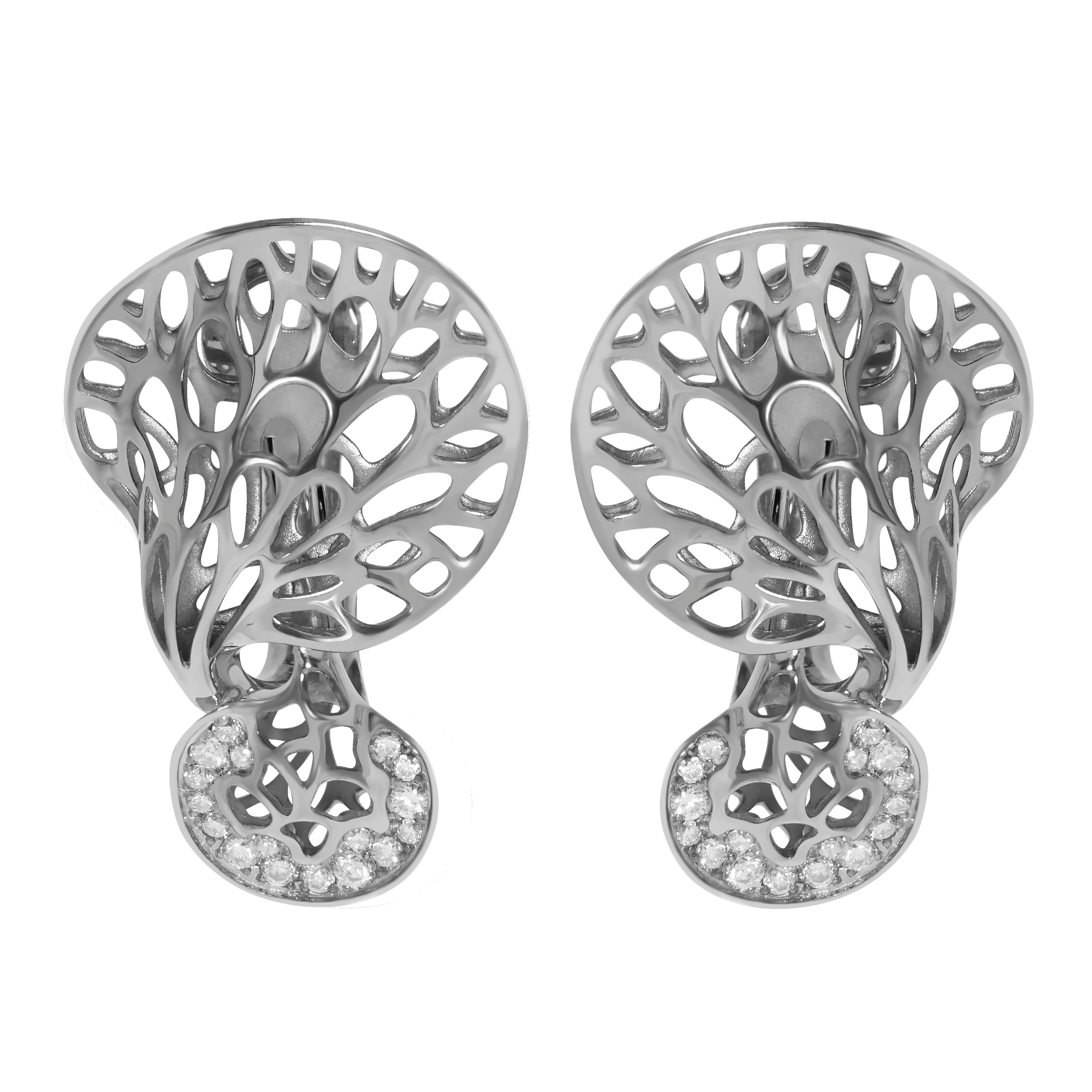 E 0092-10, 18K White Gold, Diamonds Earrings