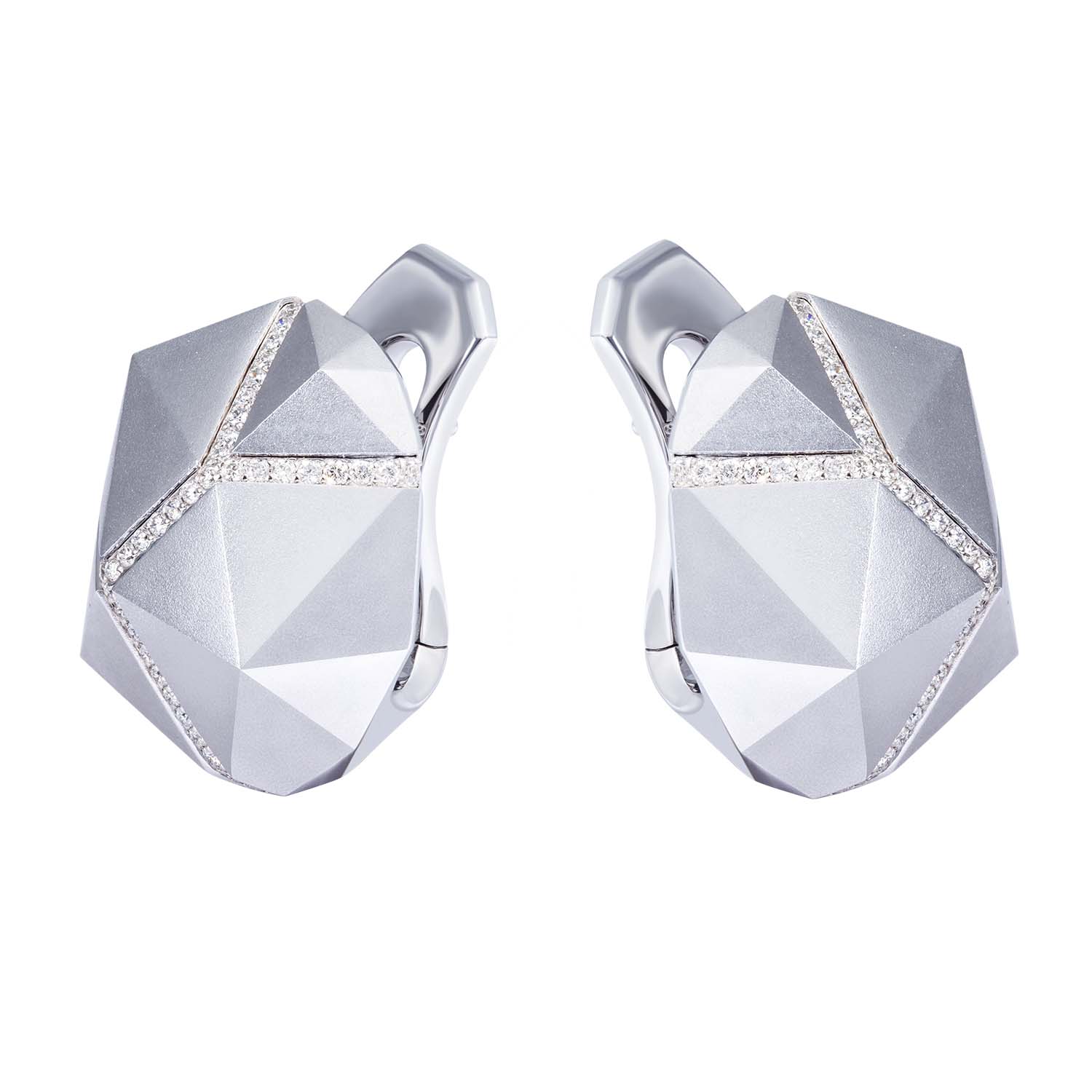 E 0191-0, 18K White Gold, Diamonds Earrings