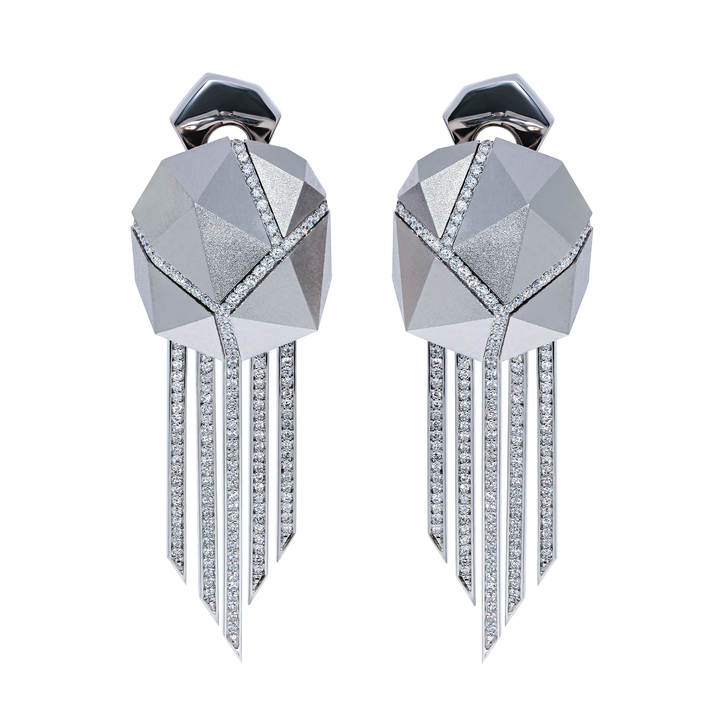 Diamonds 18K White Gold Earrings, E 0191-2