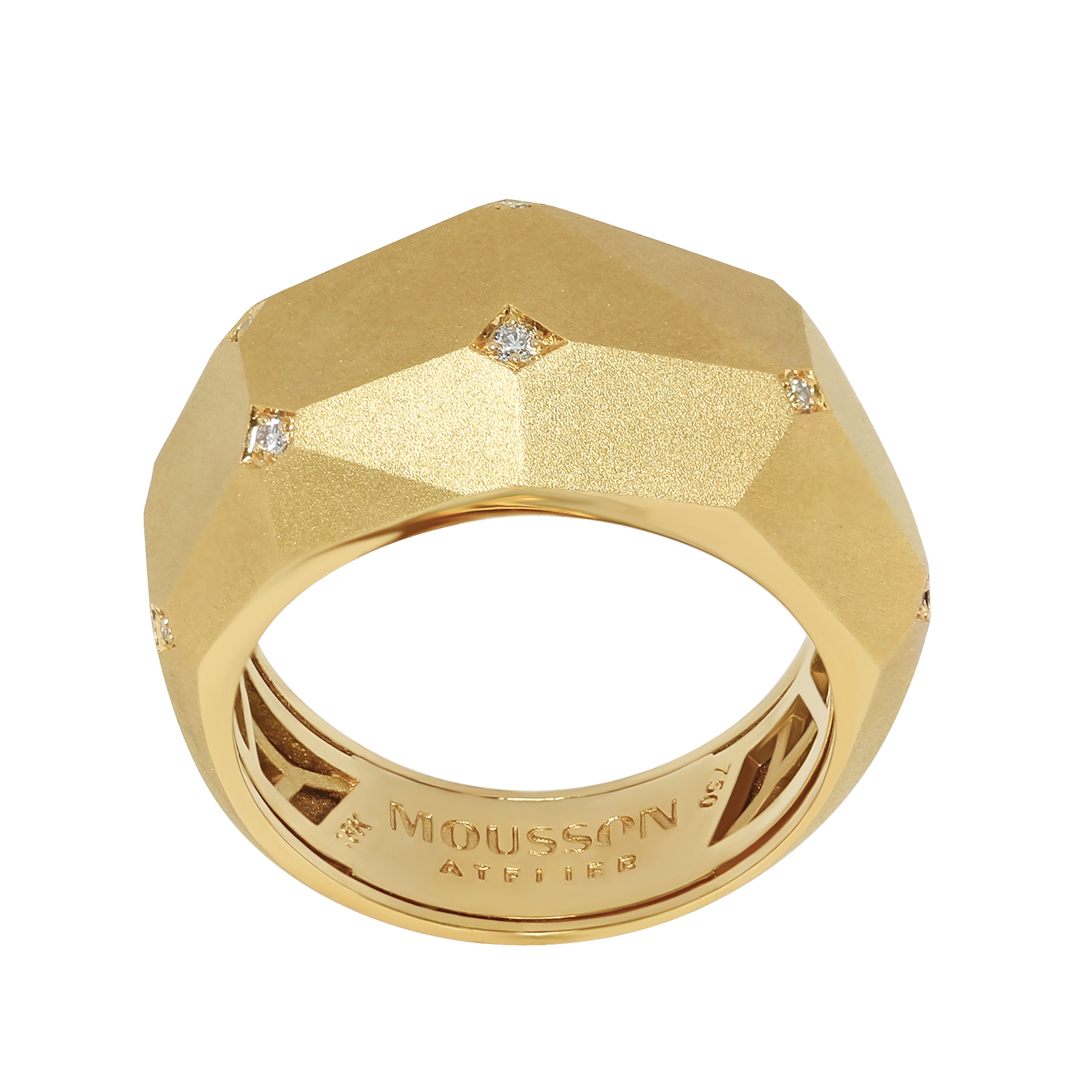 R 0190-5, 18K Yellow Gold, Diamonds Ring