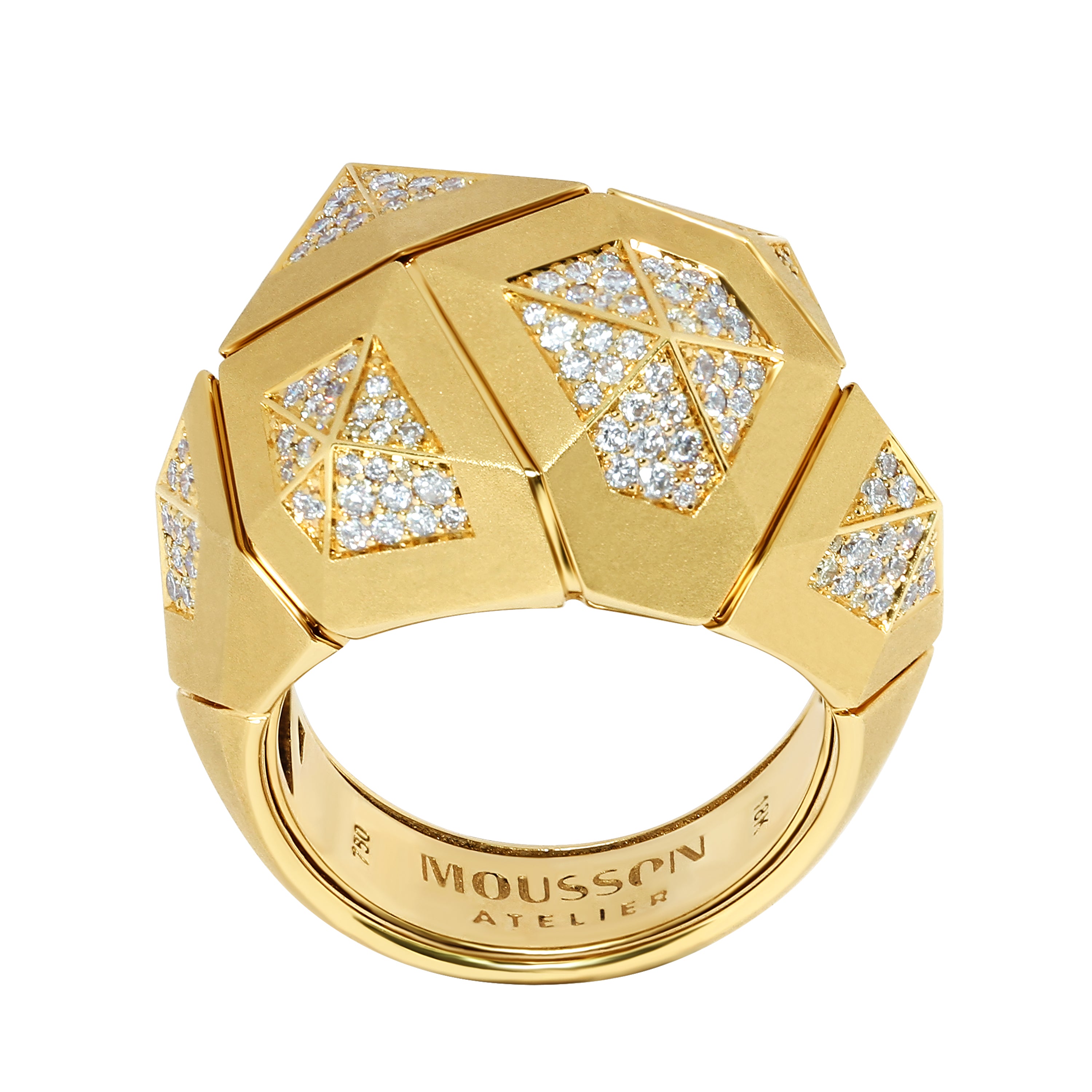 18K Yellow Gold, Diamonds Ring, R 0191-1