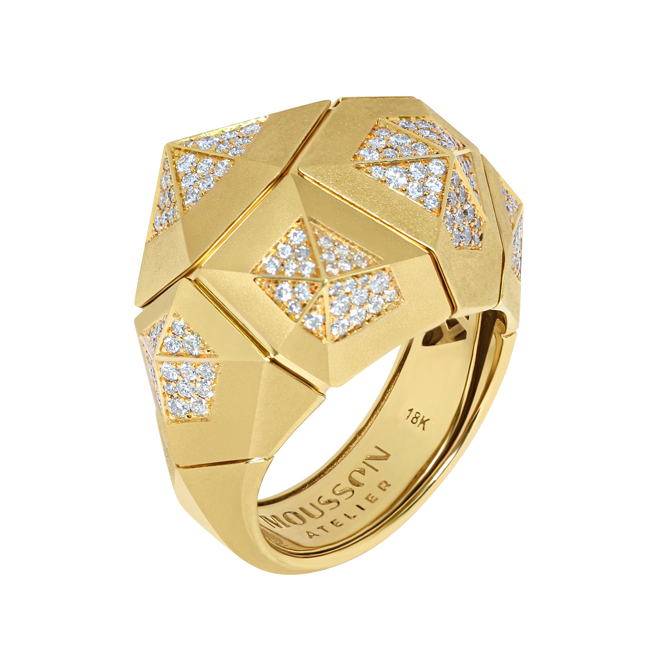 18K Yellow Gold, Diamonds Ring, R 0191-1