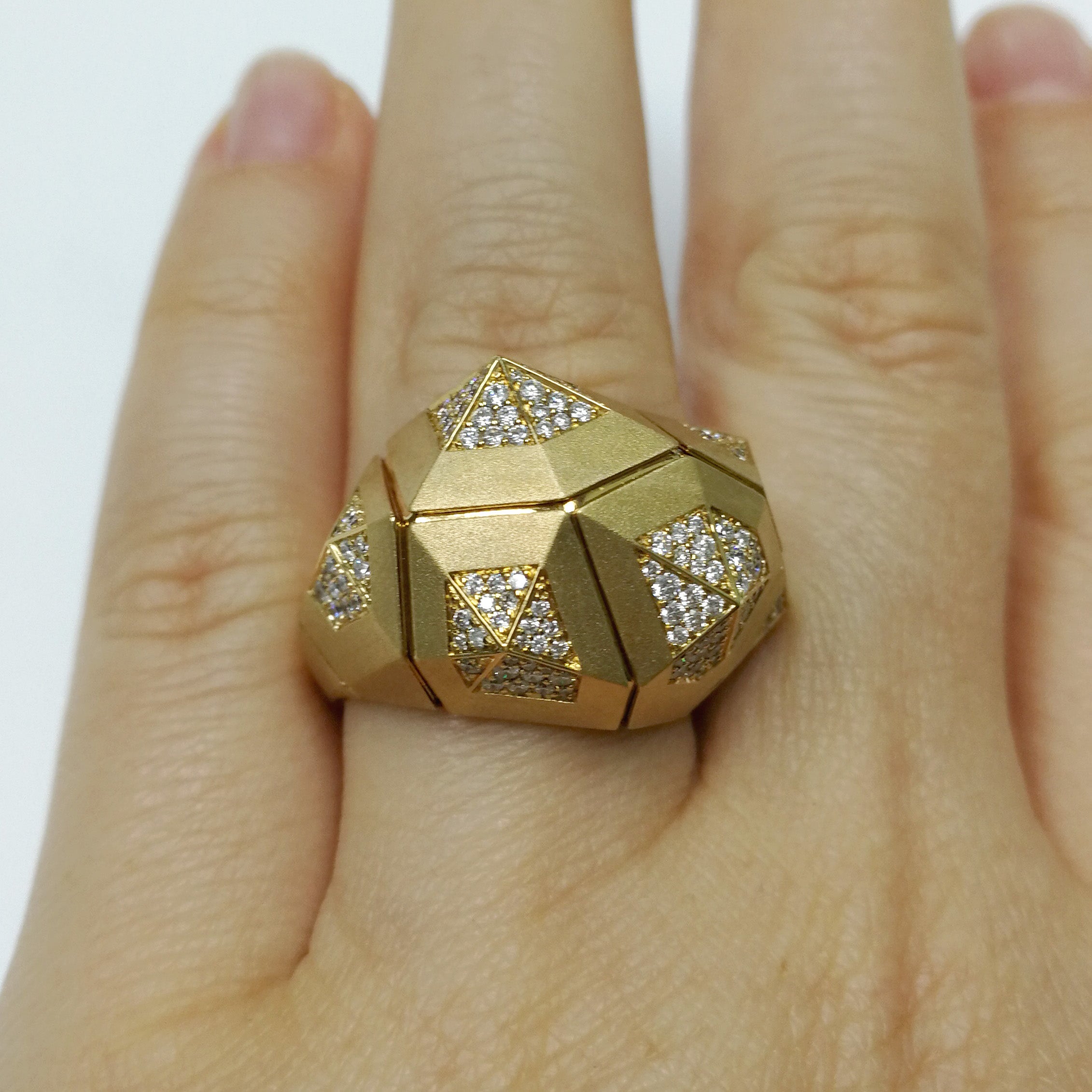 18K Yellow Gold, Diamonds Ring, R 0191-1