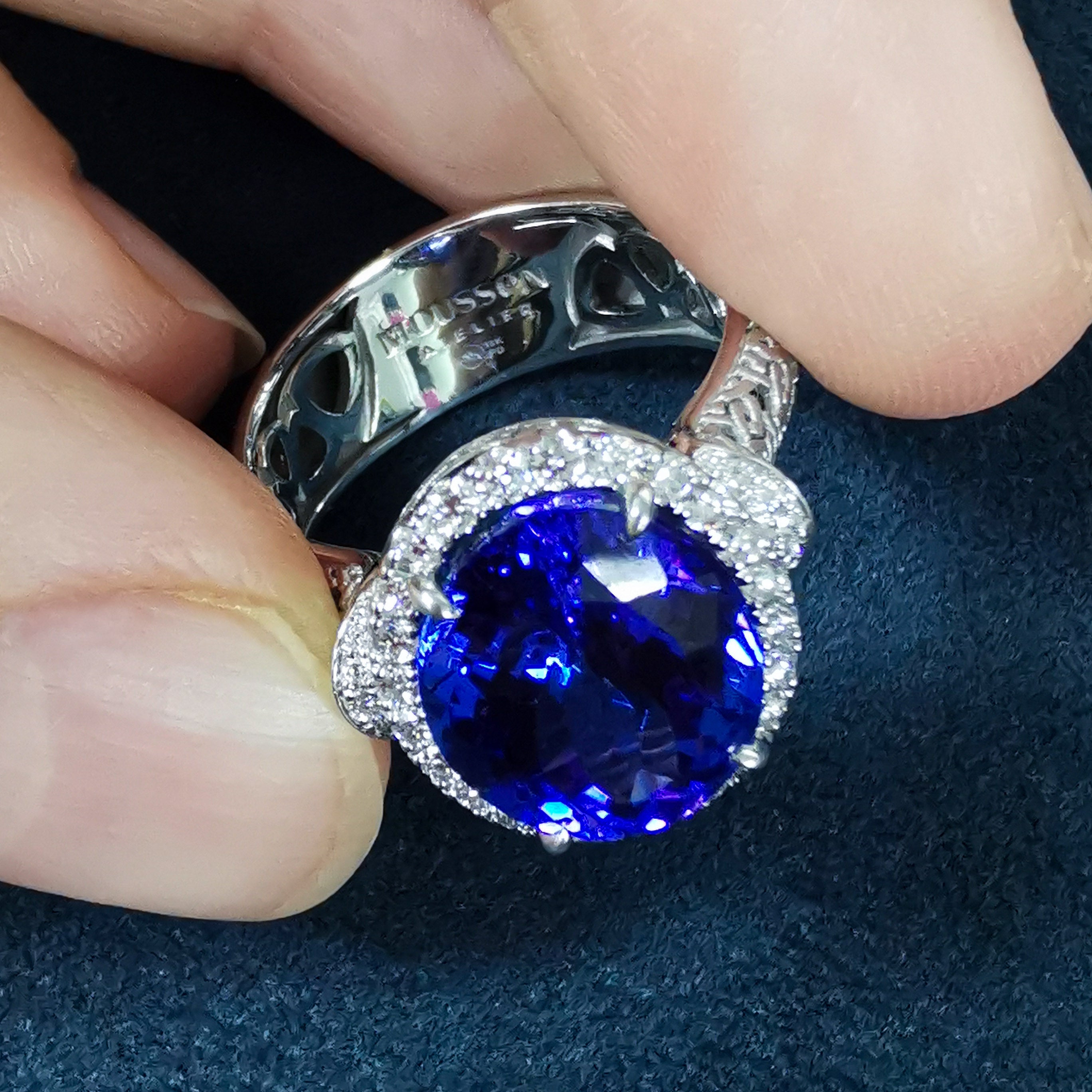 Tanzanite, Diamonds 18K White Gold Ring, R 0144-11