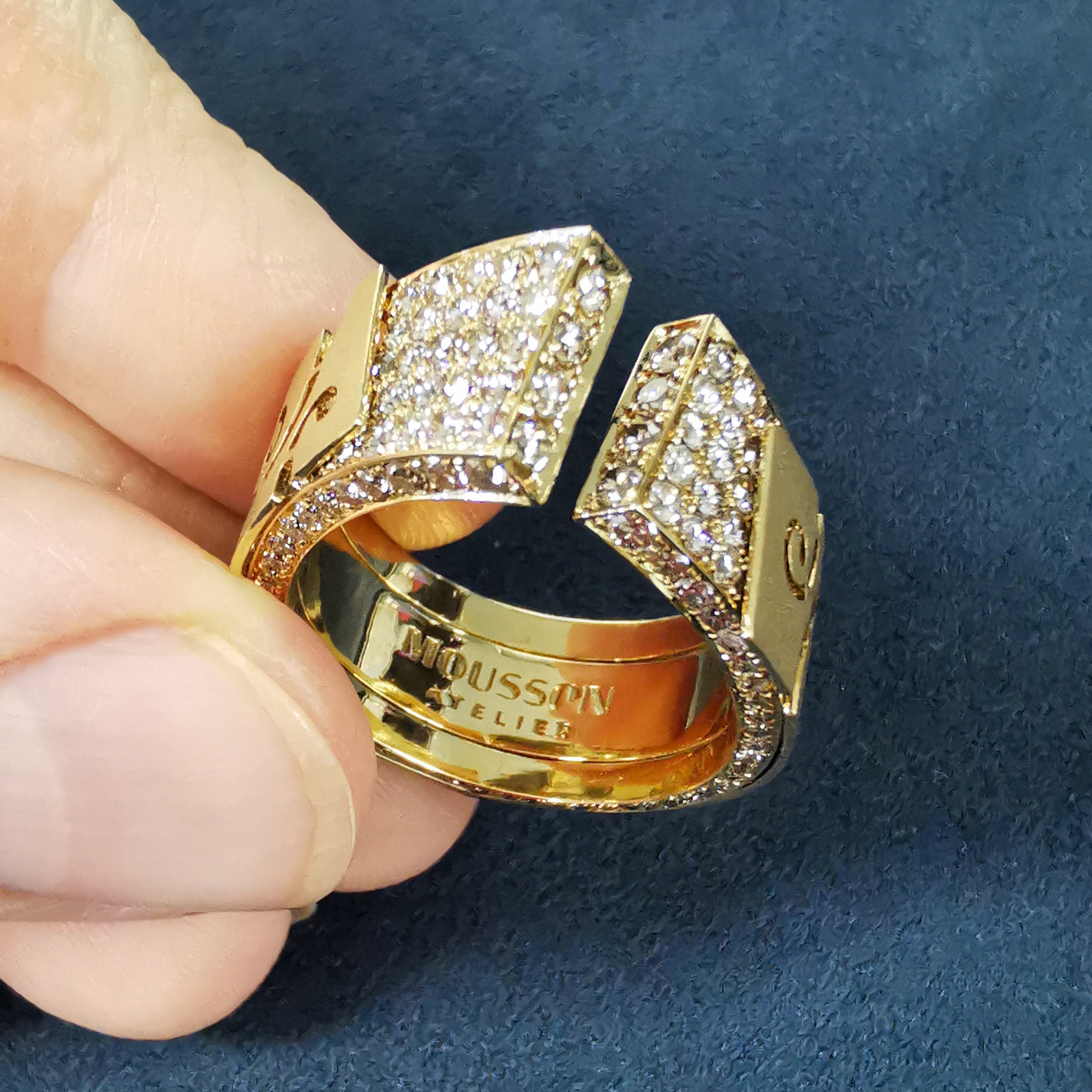 Champagne Diamonds 18K Yellow Gold Ring, R 0003-1
