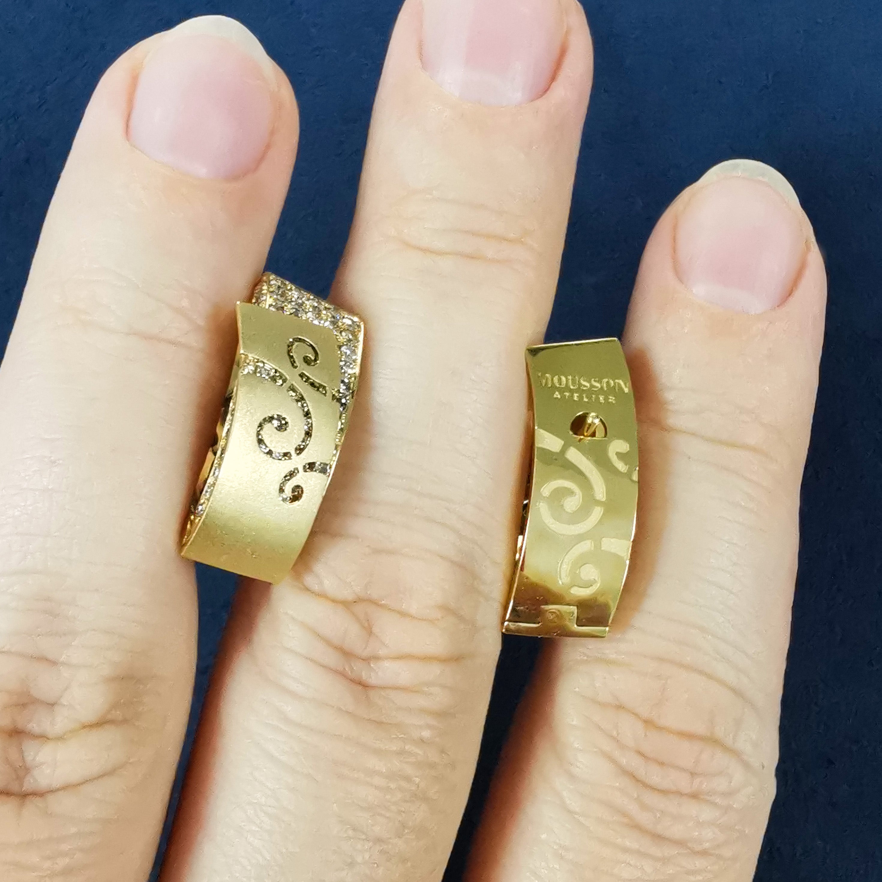 Champagne Diamonds 18K Yellow Gold Earrings, E 0003-3