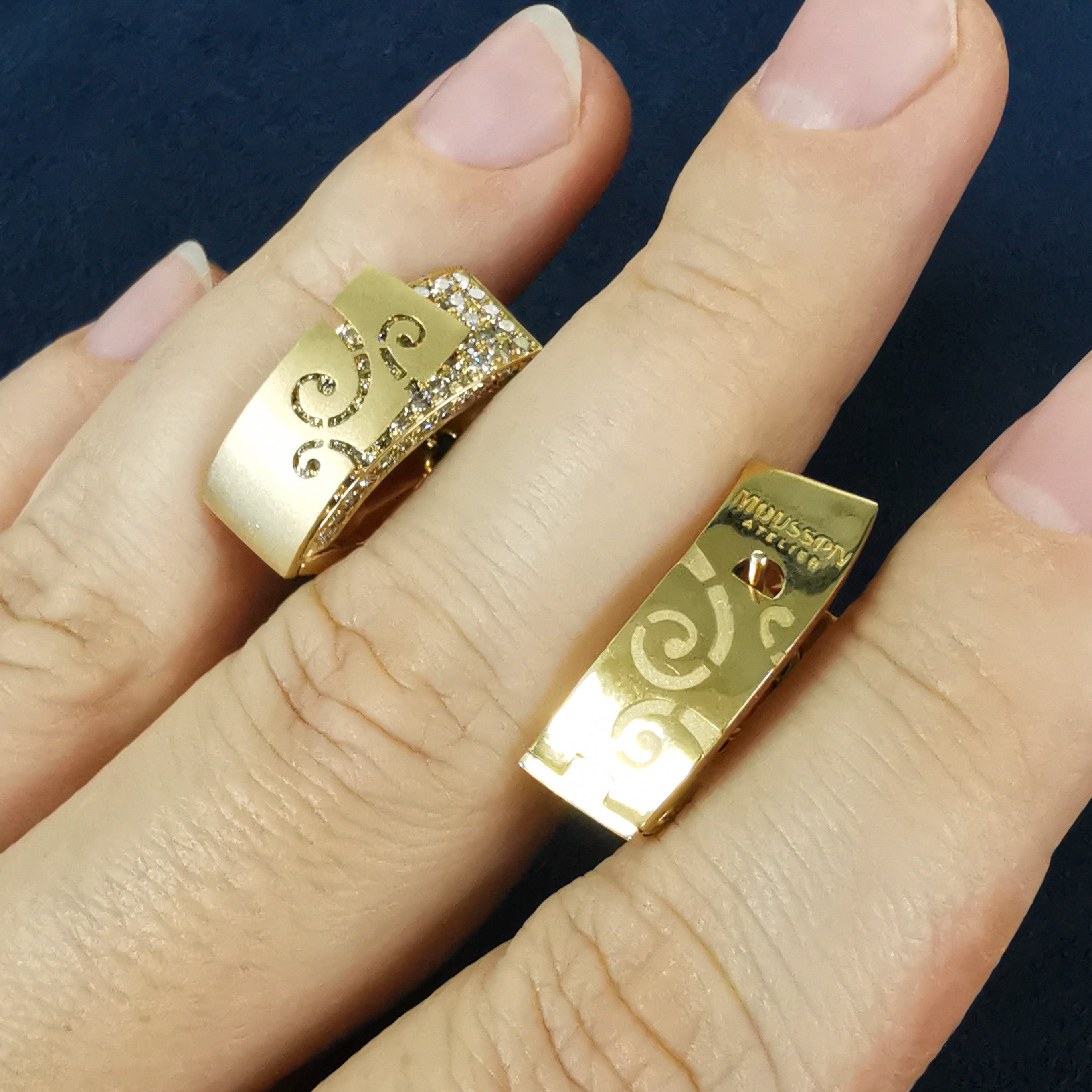 Champagne Diamonds 18K Yellow Gold Earrings, E 0003-3