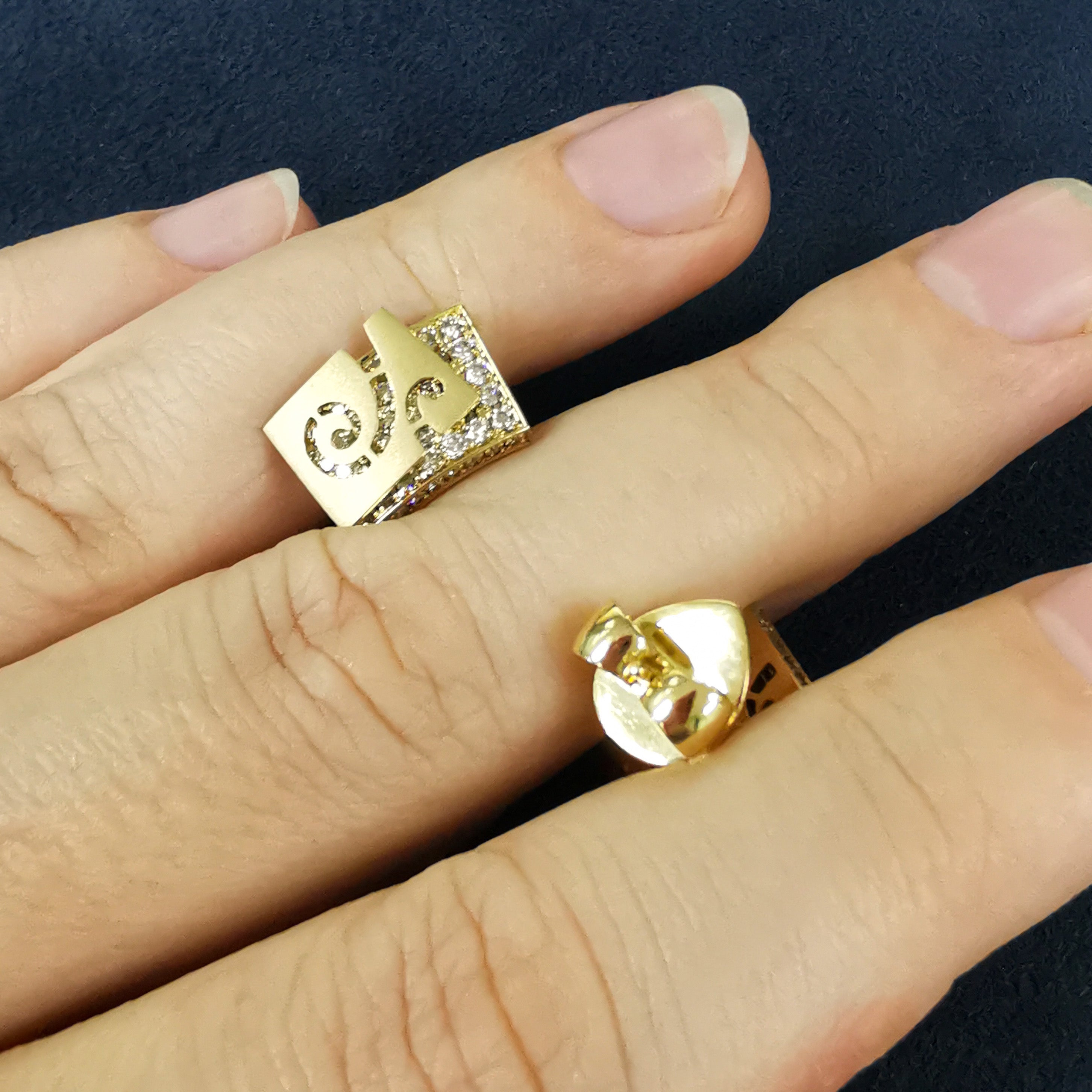 Champagne Diamonds 18K Yellow Gold Earrings, E 0003-4