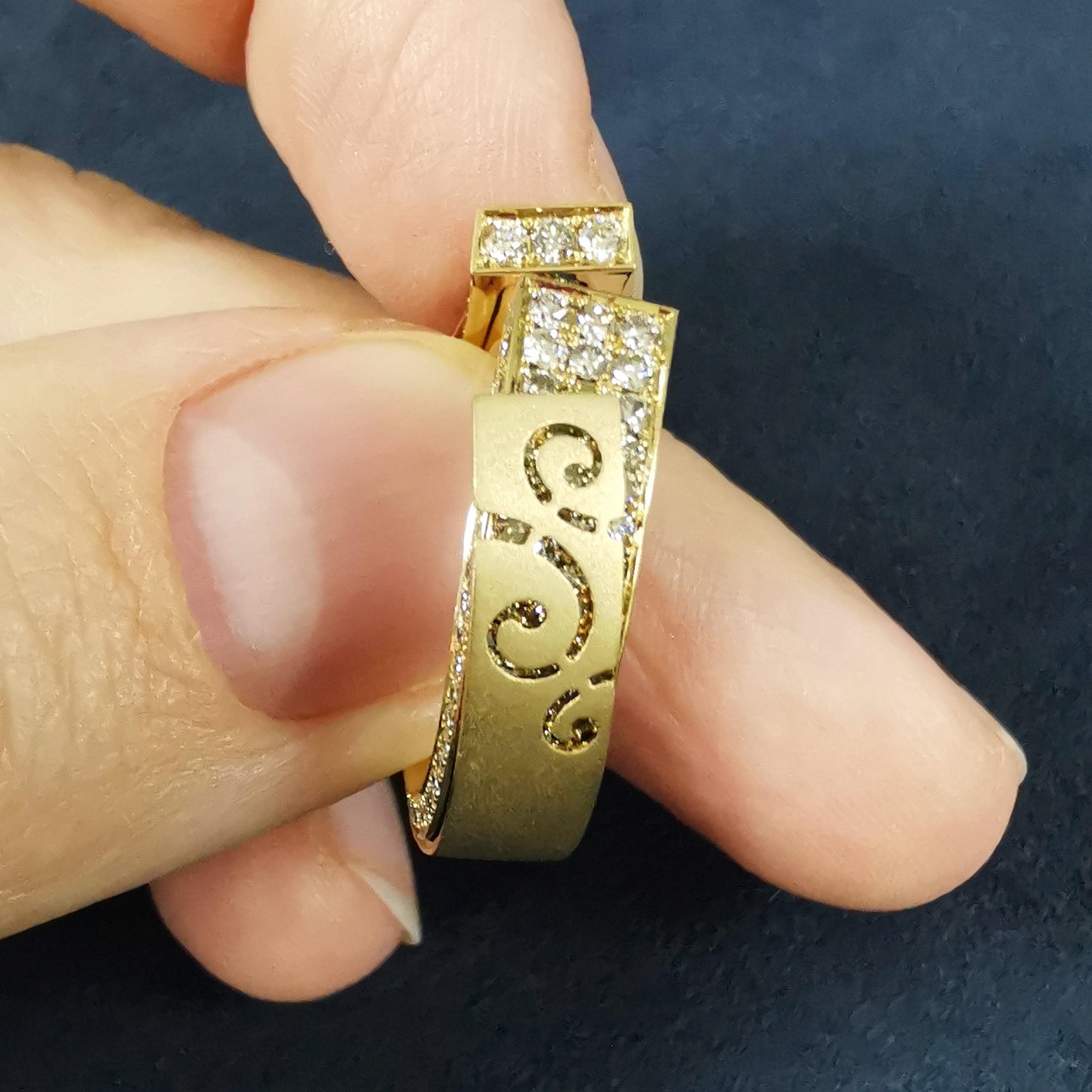 Champagne Diamonds 18K Yellow Gold Ring, R 0003-3