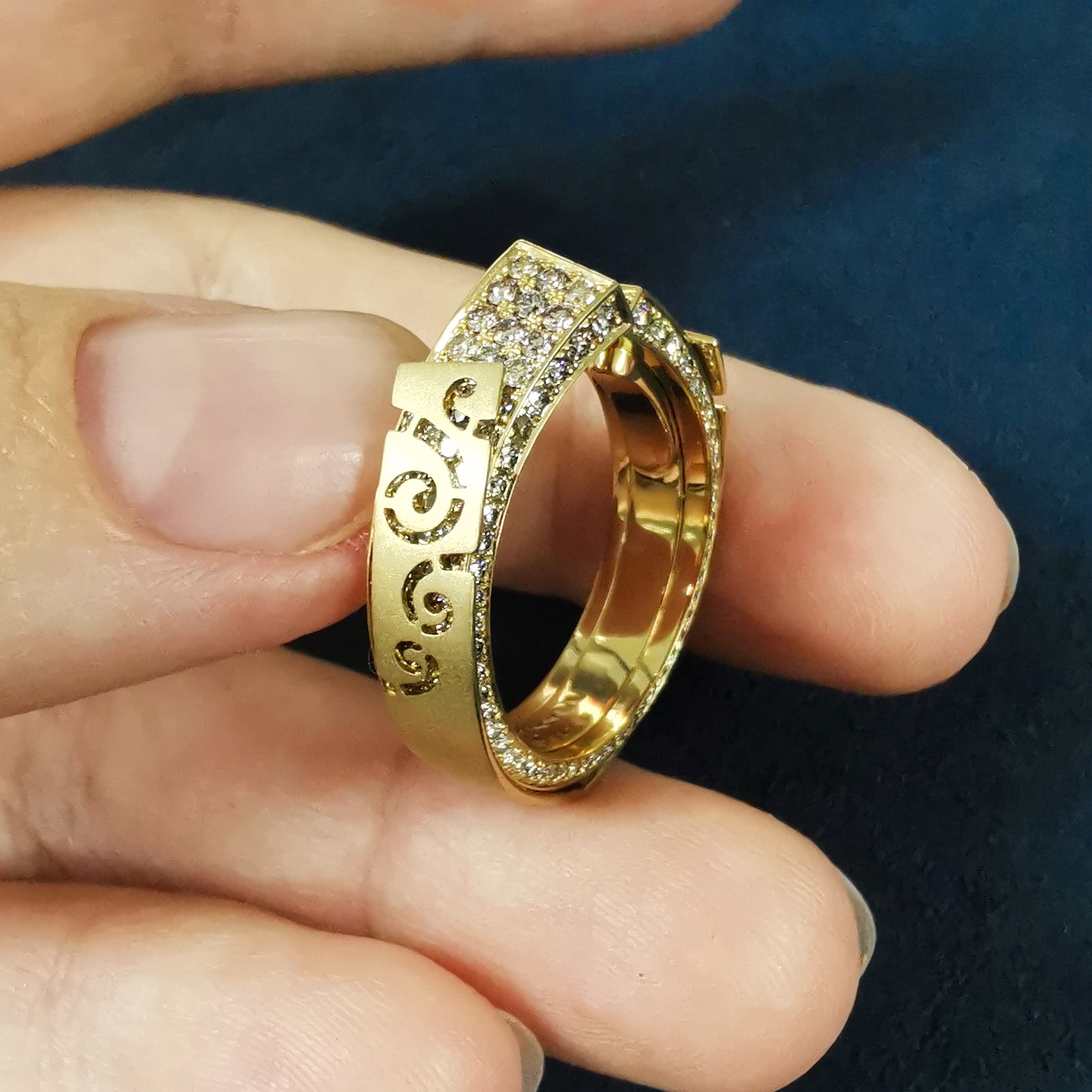 Champagne Diamonds 18K Yellow Gold Ring, R 0003-3