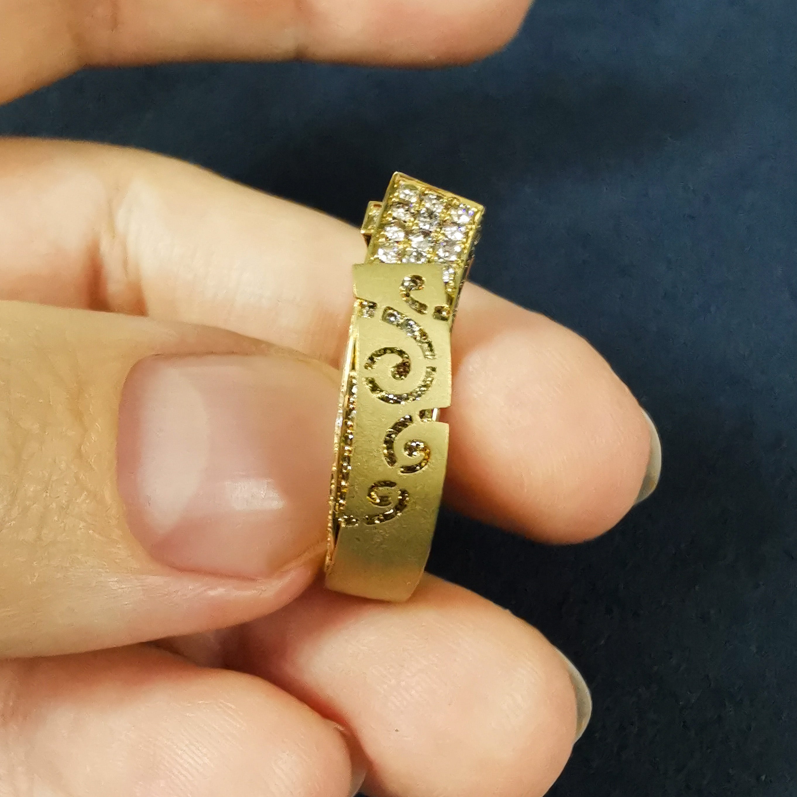 Champagne Diamonds 18K Yellow Gold Ring, R 0003-3