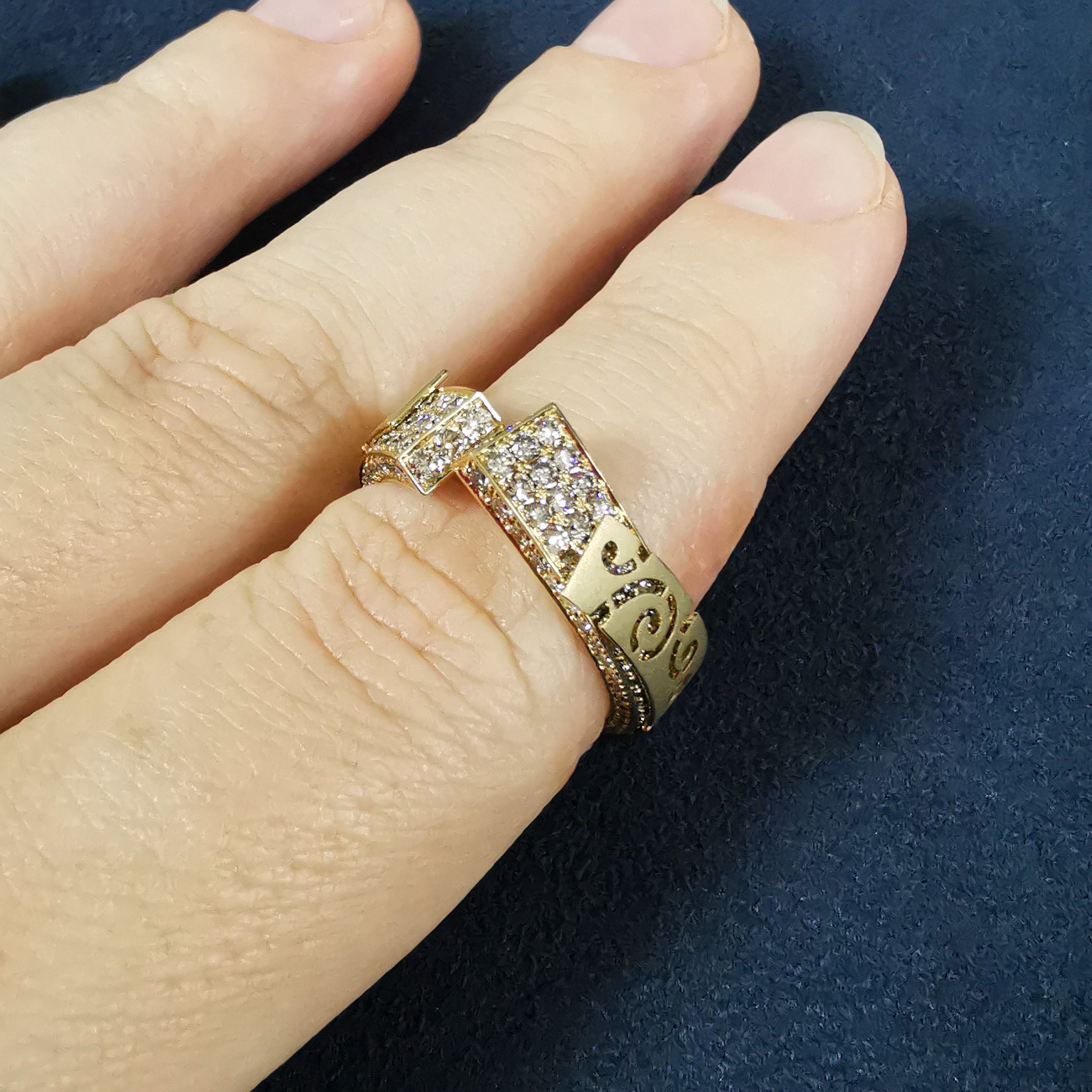 Champagne Diamonds 18K Yellow Gold Ring, R 0003-3