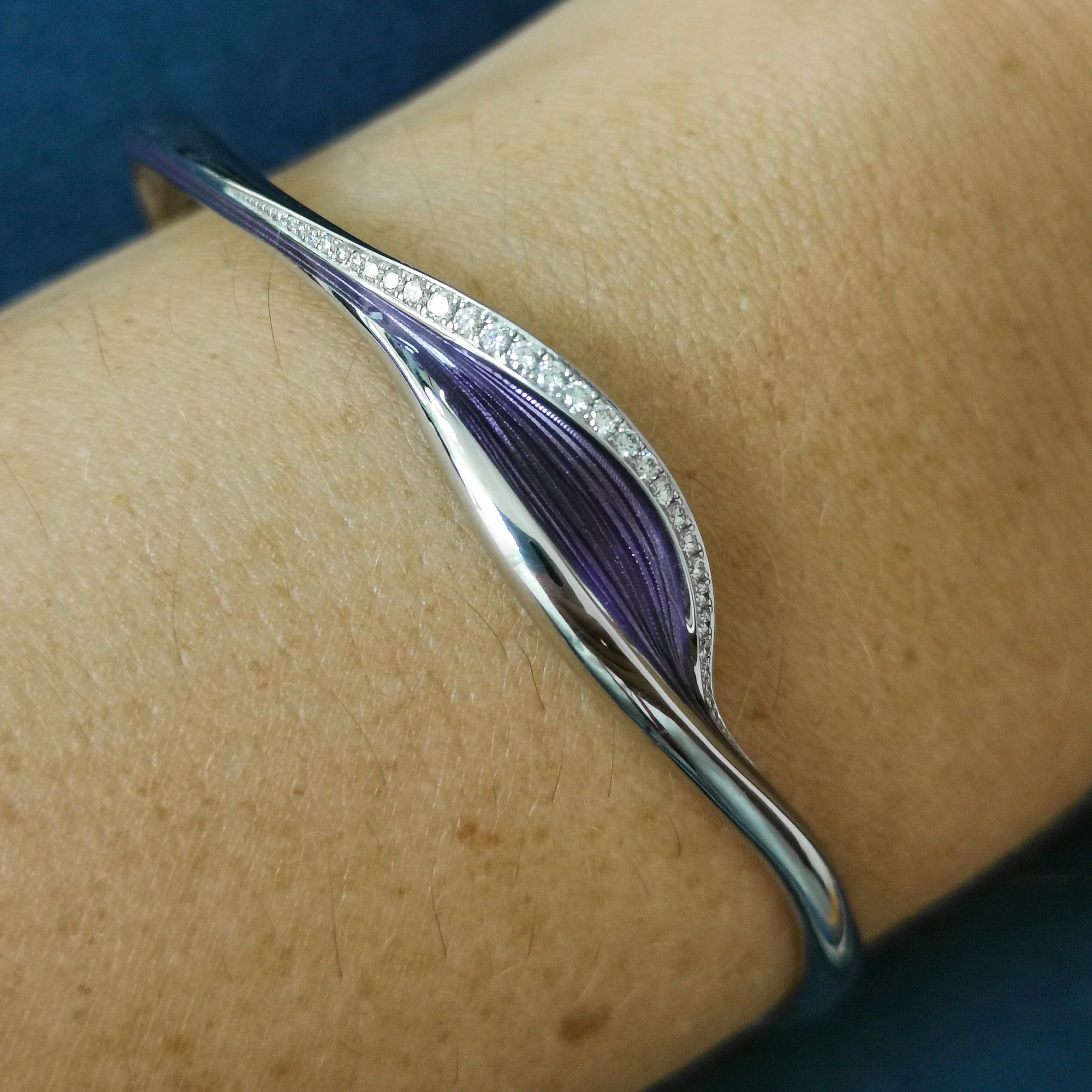 Enamel, Diamonds 18K White Gold Bracelet, Br 0123-21