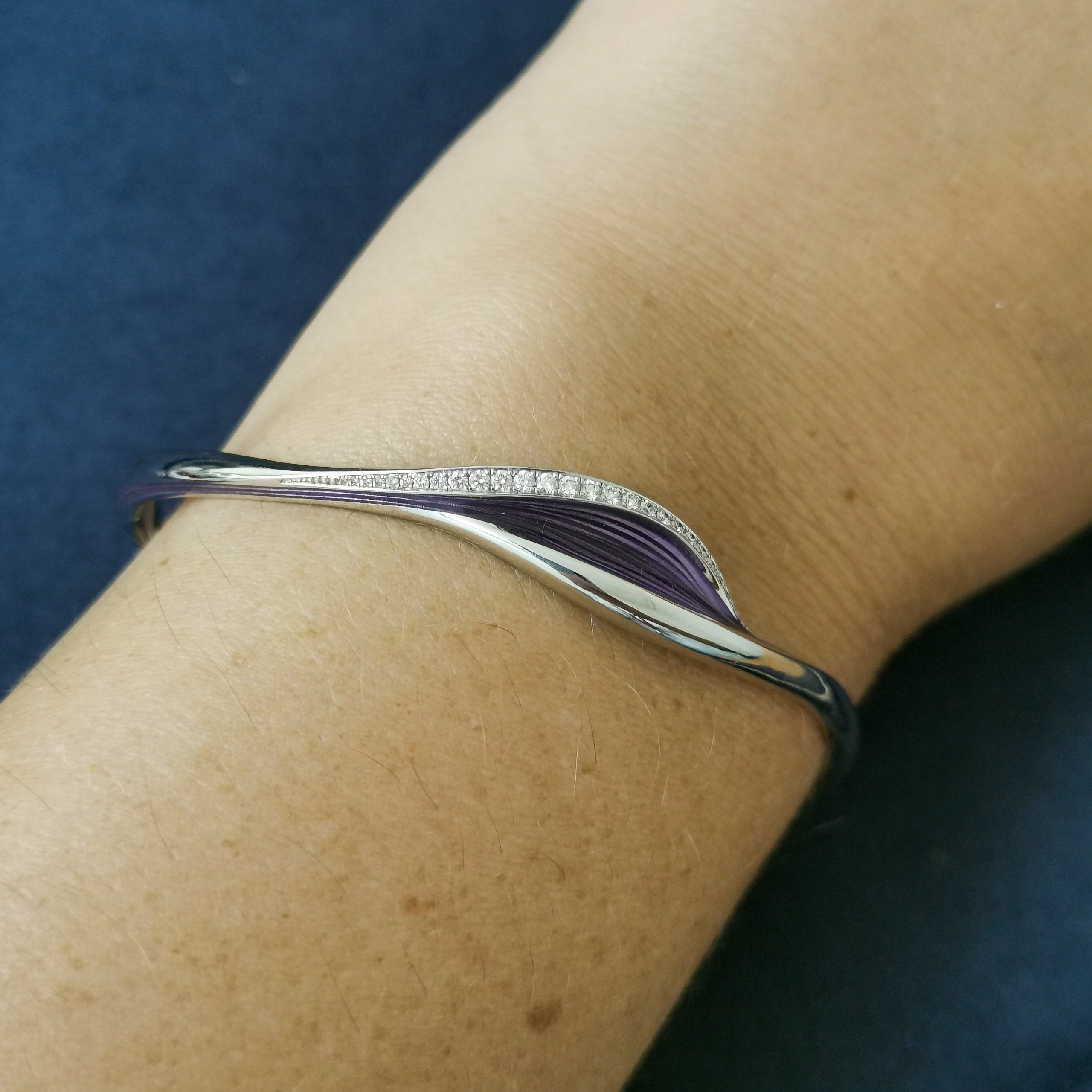 Enamel, Diamonds 18K White Gold Bracelet, Br 0123-21
