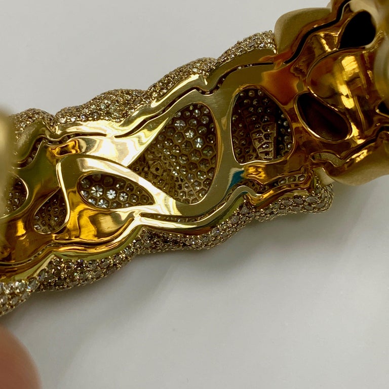 White and Champagne Diamonds 18K Yellow Gold Bracelet, Br 0132-0