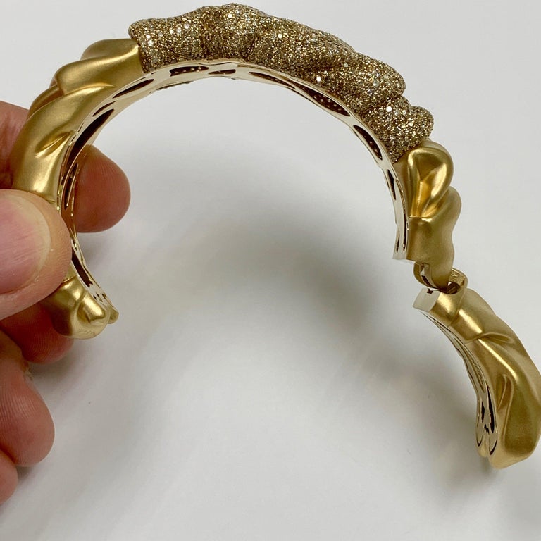 White and Champagne Diamonds 18K Yellow Gold Bracelet, Br 0132-0