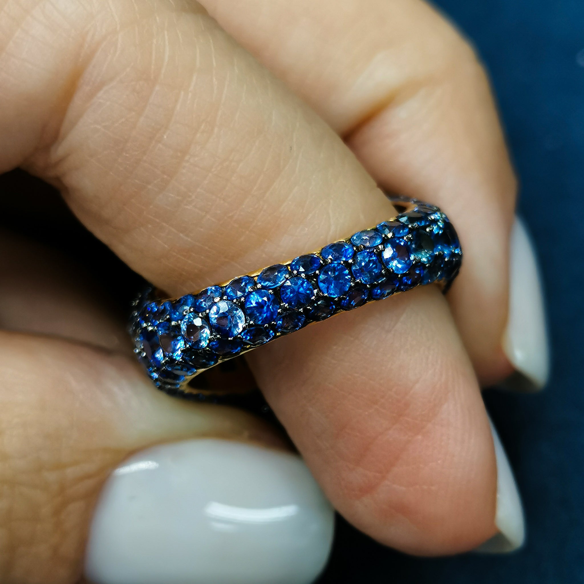 Amethyst, Sapphires 18K Yellow Gold Ring, R 0049-0