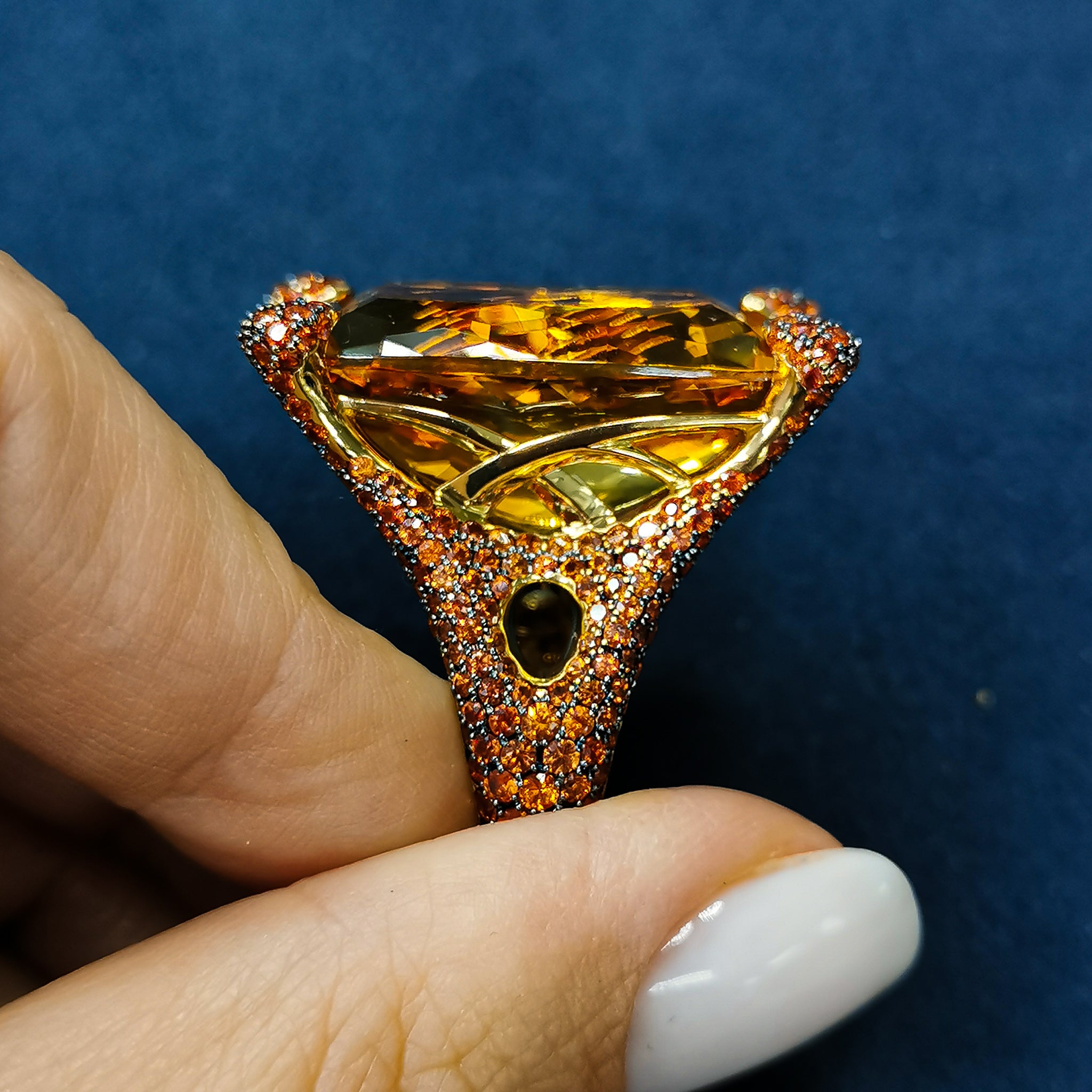 Citrine, Orange Sapphire 18K Yellow Gold,  Ring, R 0049-0