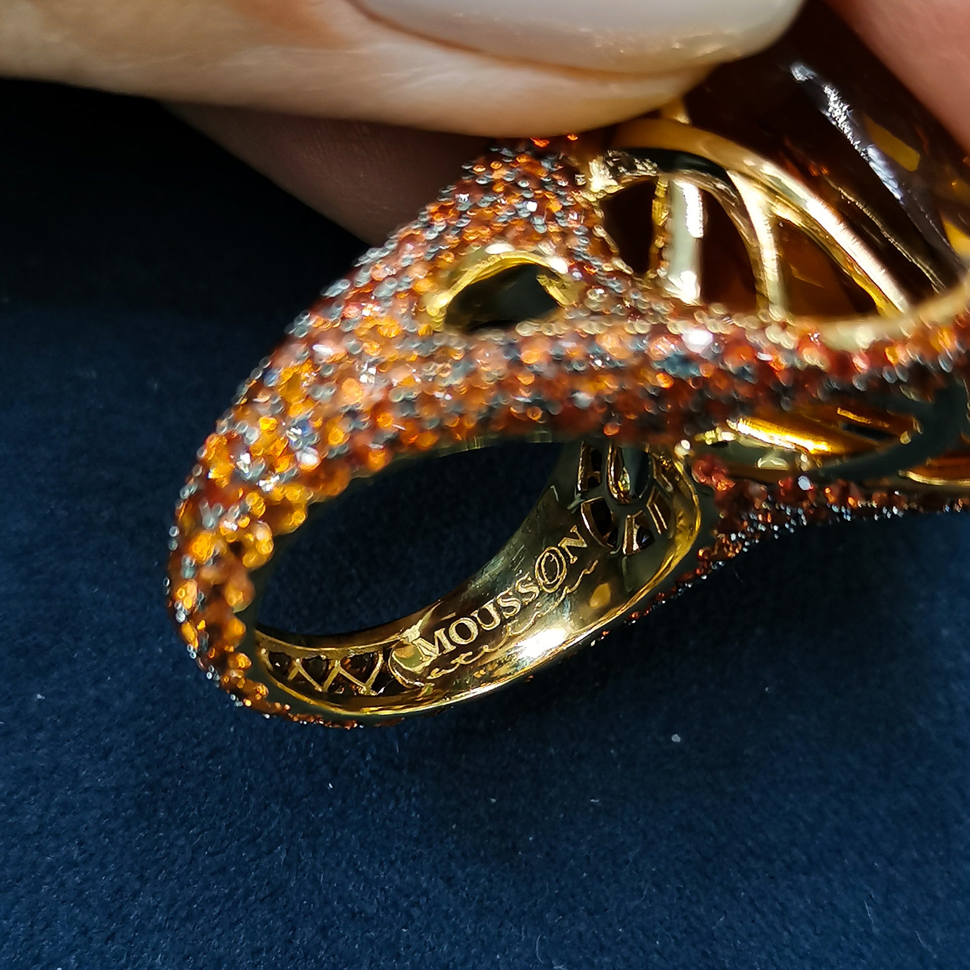 Citrine, Orange Sapphire 18K Yellow Gold,  Ring, R 0049-0