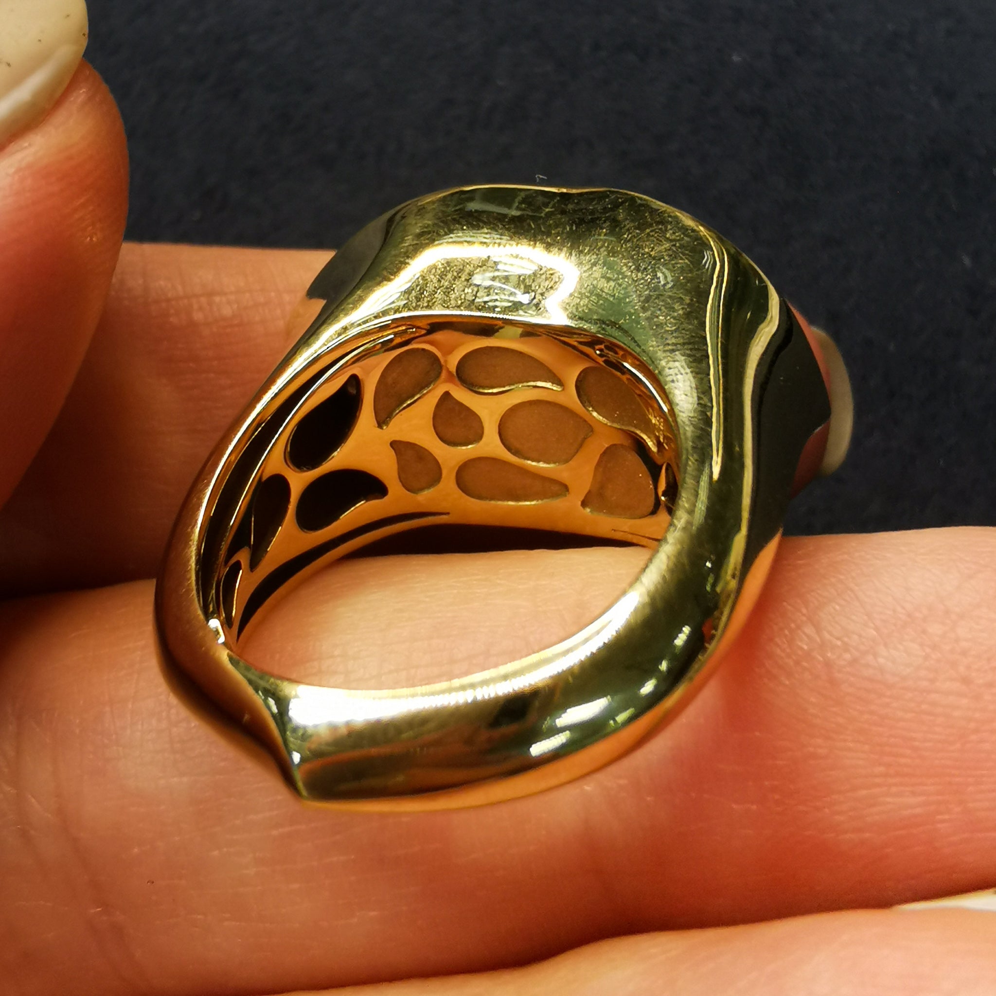 Fire Opal, Diamonds Ring 18K Yellow Gold, R 0029-22