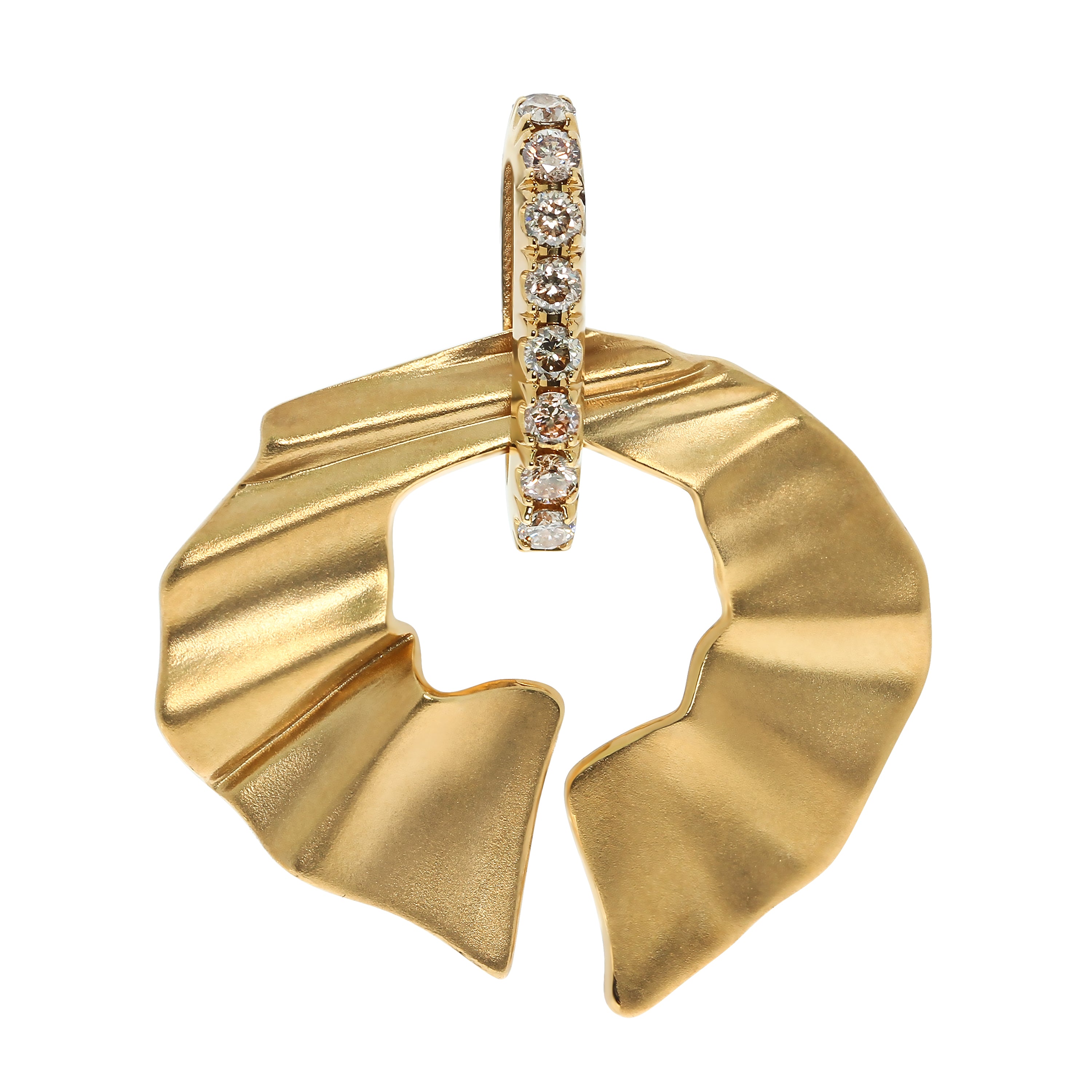 Champagne Diamonds 18K Yellow Gold Pendant, P 0002-0