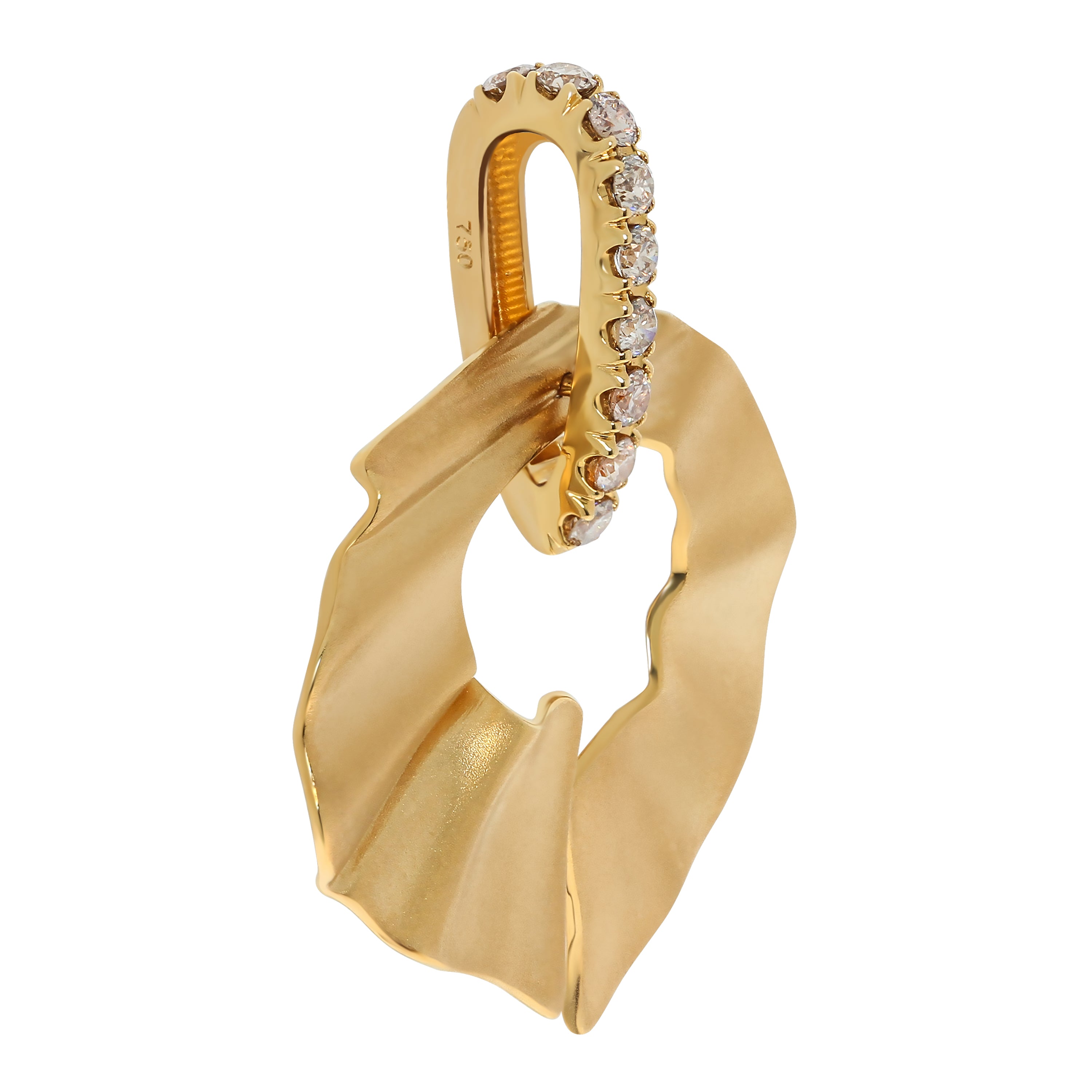 Champagne Diamonds 18K Yellow Gold Pendant, P 0002-0