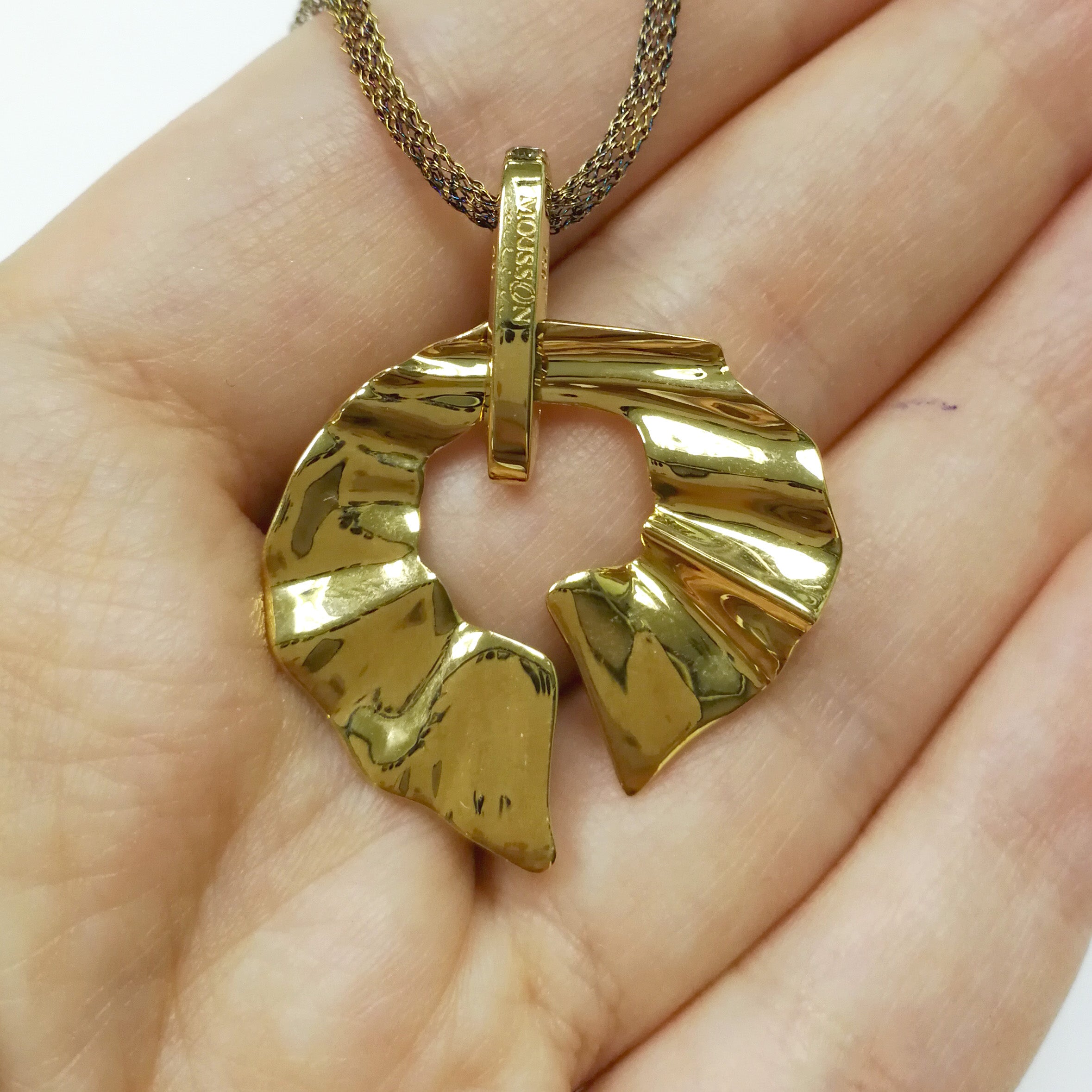 Champagne Diamonds 18K Yellow Gold Pendant, P 0002-0