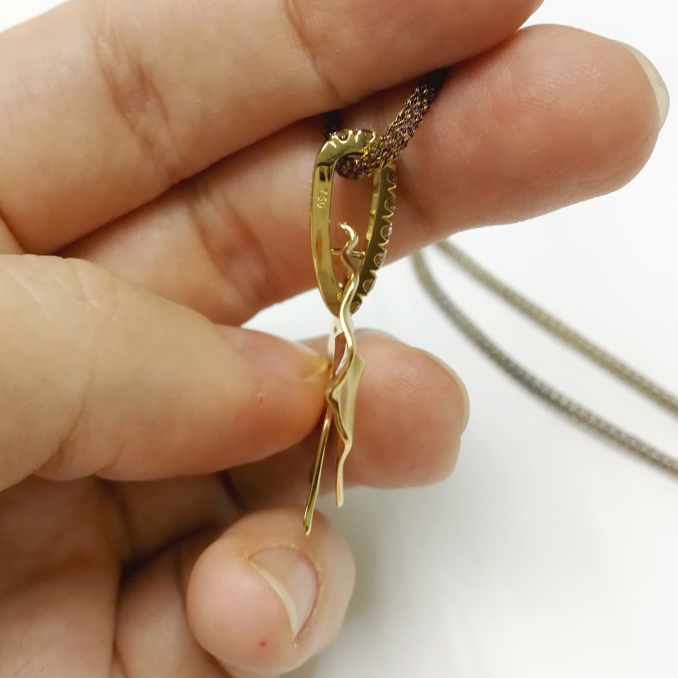 Champagne Diamonds 18K Yellow Gold Pendant, P 0002-0