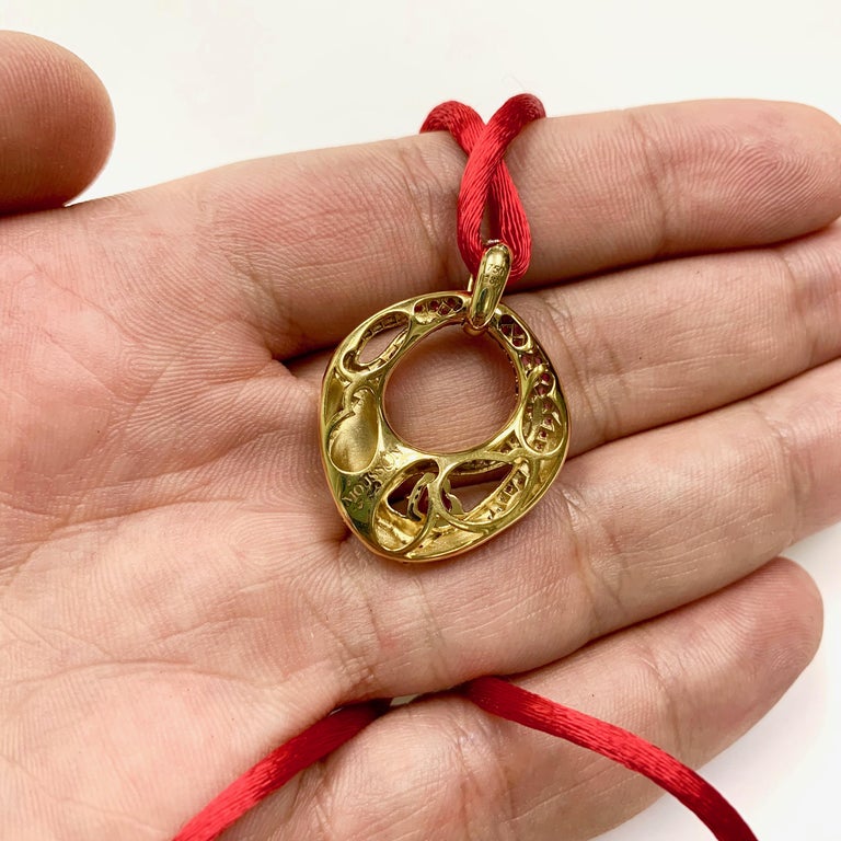 Ruby, Diamonds 18K Yellow Gold, Pendant, P 0079-0