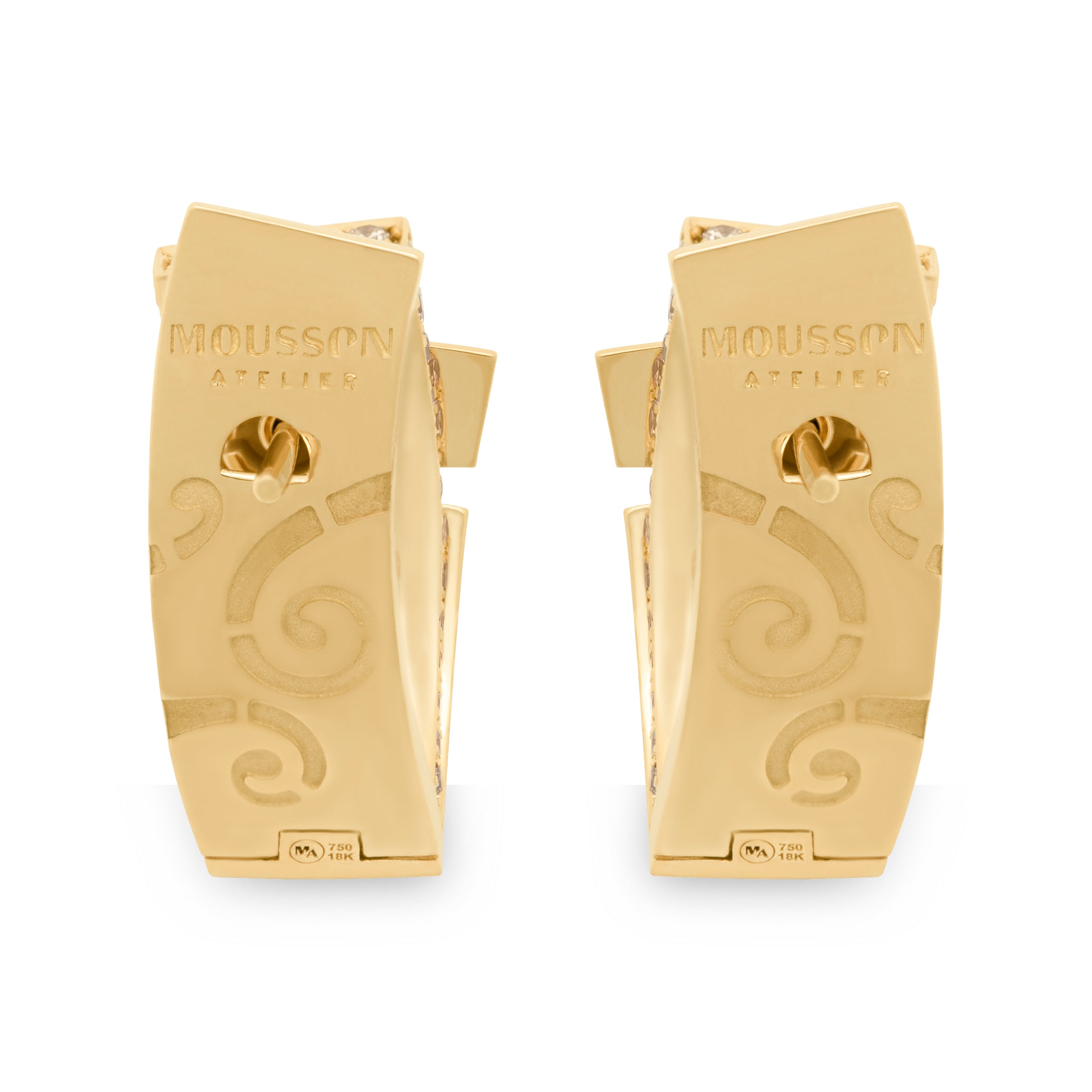 Champagne Diamonds 18K Yellow Gold Earrings, E 0003-3